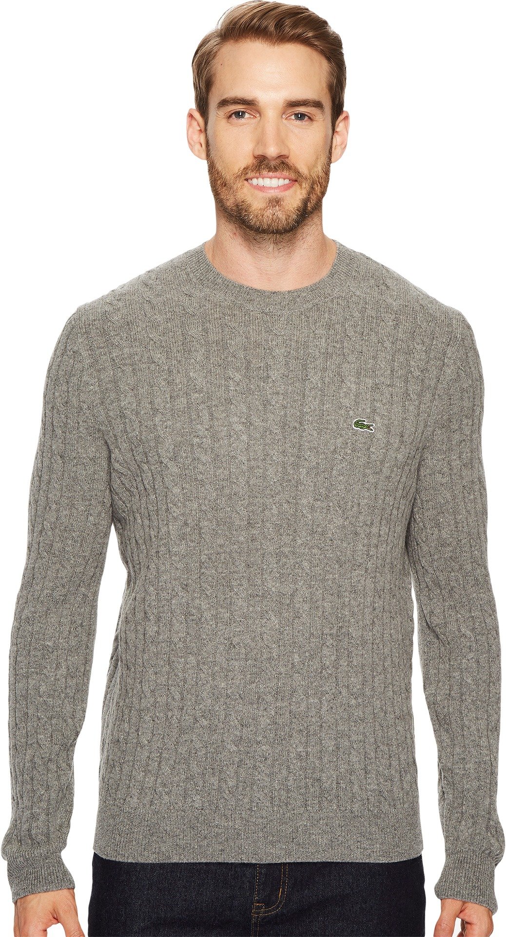 Lacoste Cable Knit Wool Sweater with Green Crocodile Logo - Warm & Stylish Winter Pullover for Men & Women | Perfect for Casual Outfits, Office Wear & Holiday Gifts