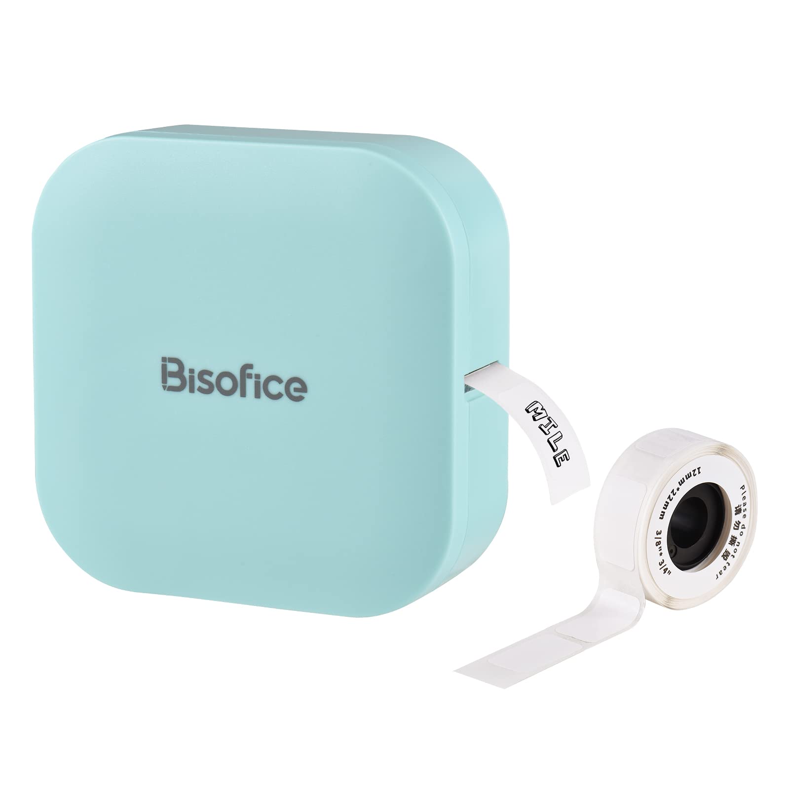 BISOFICE Q30 Bluetooth Label Maker Machine with Tape - Portable Wireless Label Printer for iOS & Android - Includes 1 Roll Label Tape - Perfect for Home, Office & Organization