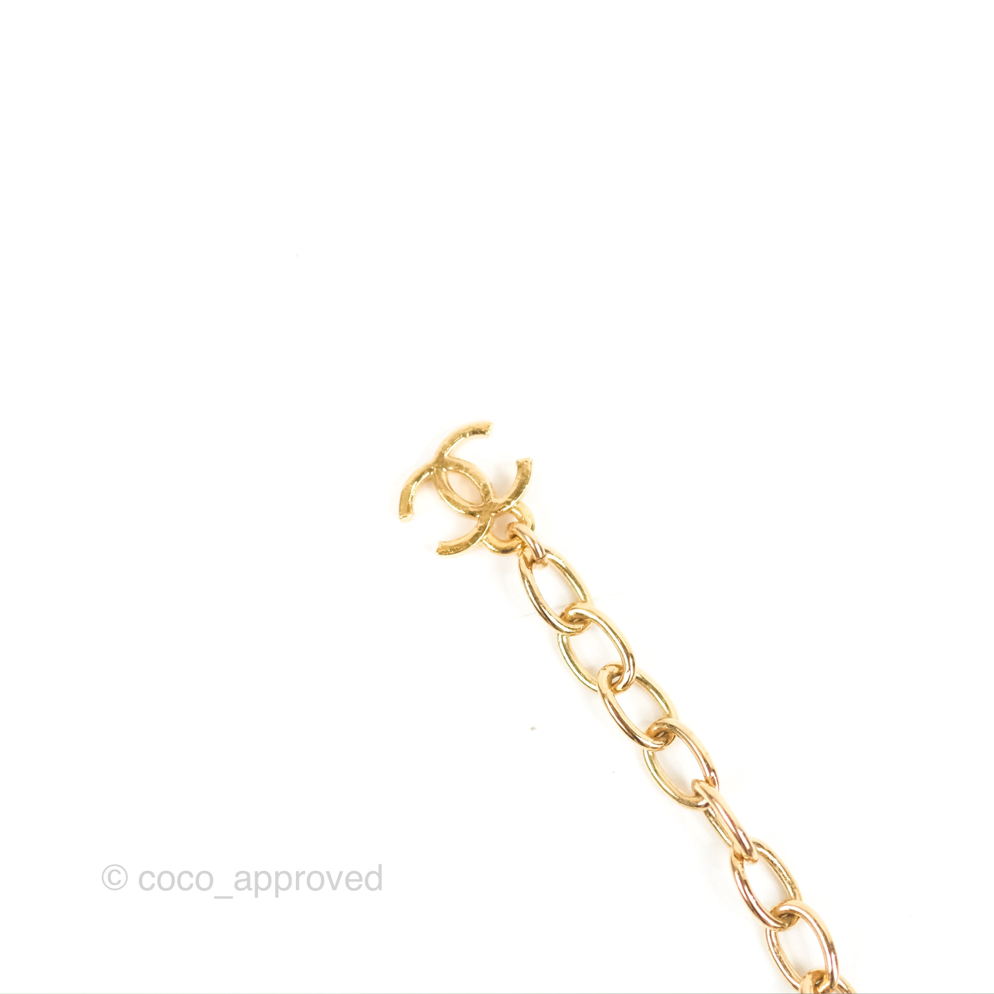 Chanel CC Chain Black Round Pendant Necklace in Gold Tone - 22A Collection | Elegant Jewelry for Women, Perfect for Parties, Dates & Special Occasions