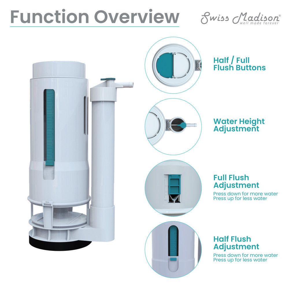 High-Quality Carre Flush Valve for Toilet Tank - Durable Brass Replacement Part for Leak-Free Performance - Perfect for Home, Hotel & Commercial Restroom Upgrades