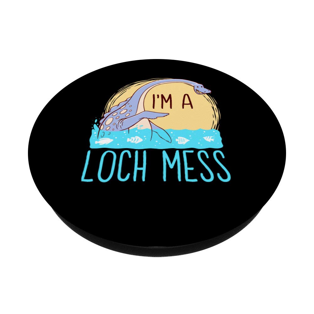 Funny Loch Ness Monster Nessie Gift - Swappable PopSockets PopGrip for Phones & Tablets | Perfect for Phone Accessories & Unique Gifts