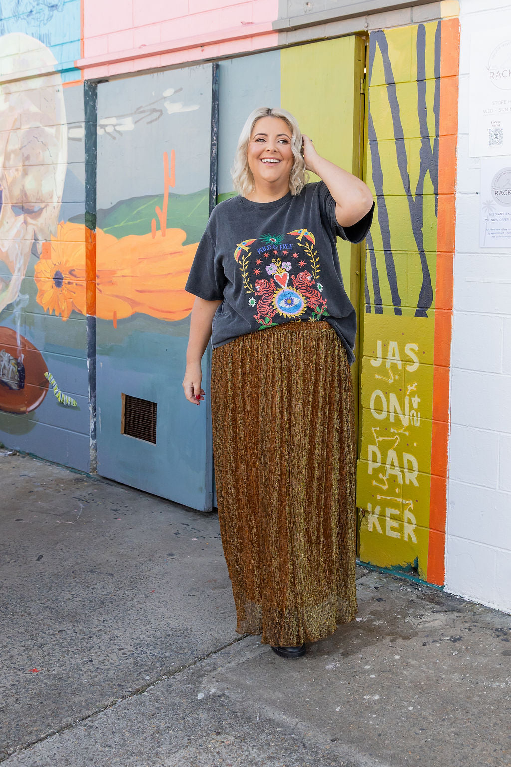 Gatsby Plisse Skirt in Gold - Elegant High Waist Midi Skirt for Women | Perfect for Parties, Weddings & Vintage Style Outfits
