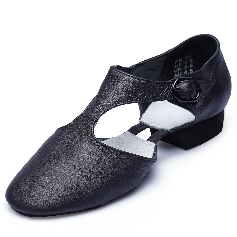 Premium Leather Jazz Dance Shoes for Women & Men - Slip-On Teaching Dance Sandals for Ballet, Jazz & Modern Dance Classes