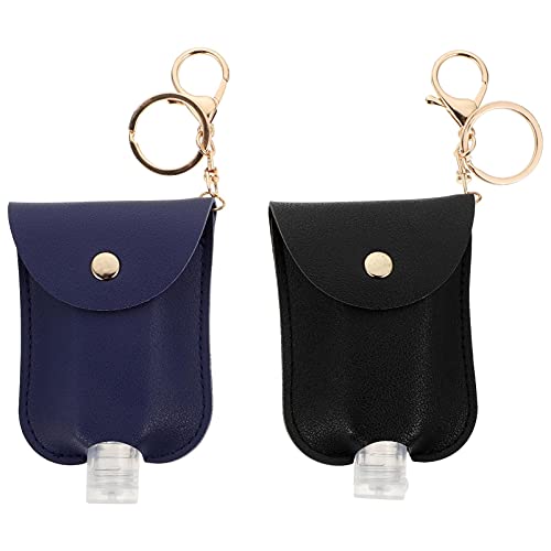 HEALLILY 2 Pack Refillable Travel Perfume Bottles with Leather Keychain - Portable Essential Oil & Hand Soap Dispenser for Women, Perfect for Gym, Travel & Daily Purse Organizer