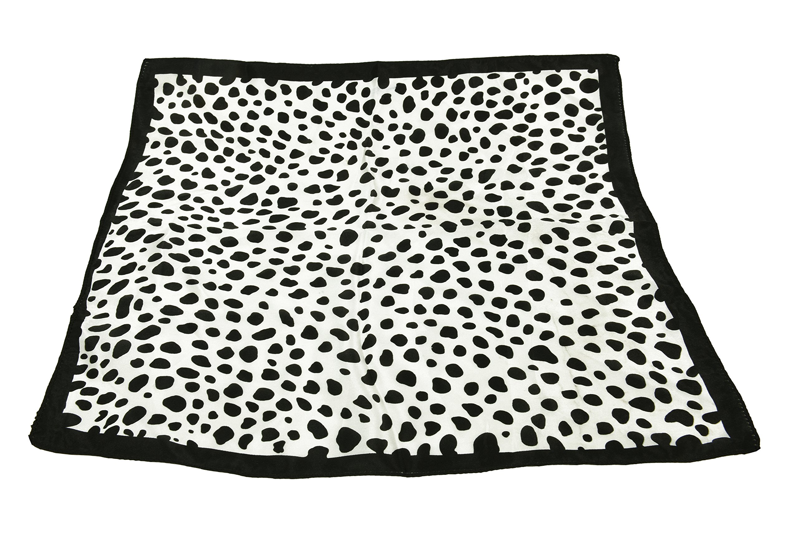 Elegant Black and White Polka Dot Satin Square Scarf for Women - Stylish Neck Accessory Gift for Ladies - Perfect for Office, Party, and Everyday Fashion