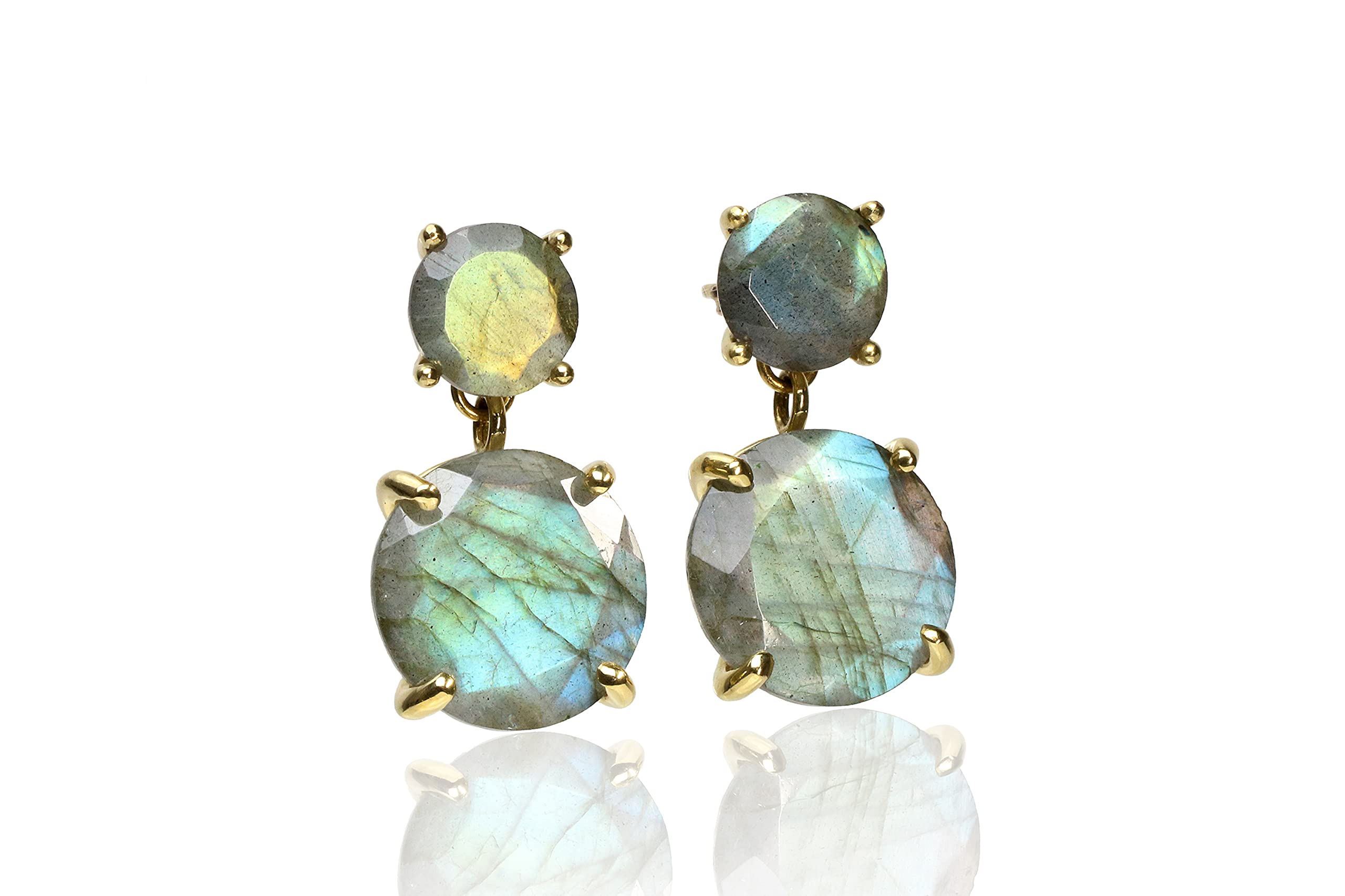 Blue Labradorite Dangle Earrings for Women - Handmade Unique Jewelry Gift for Her - Perfect for Parties & Weddings