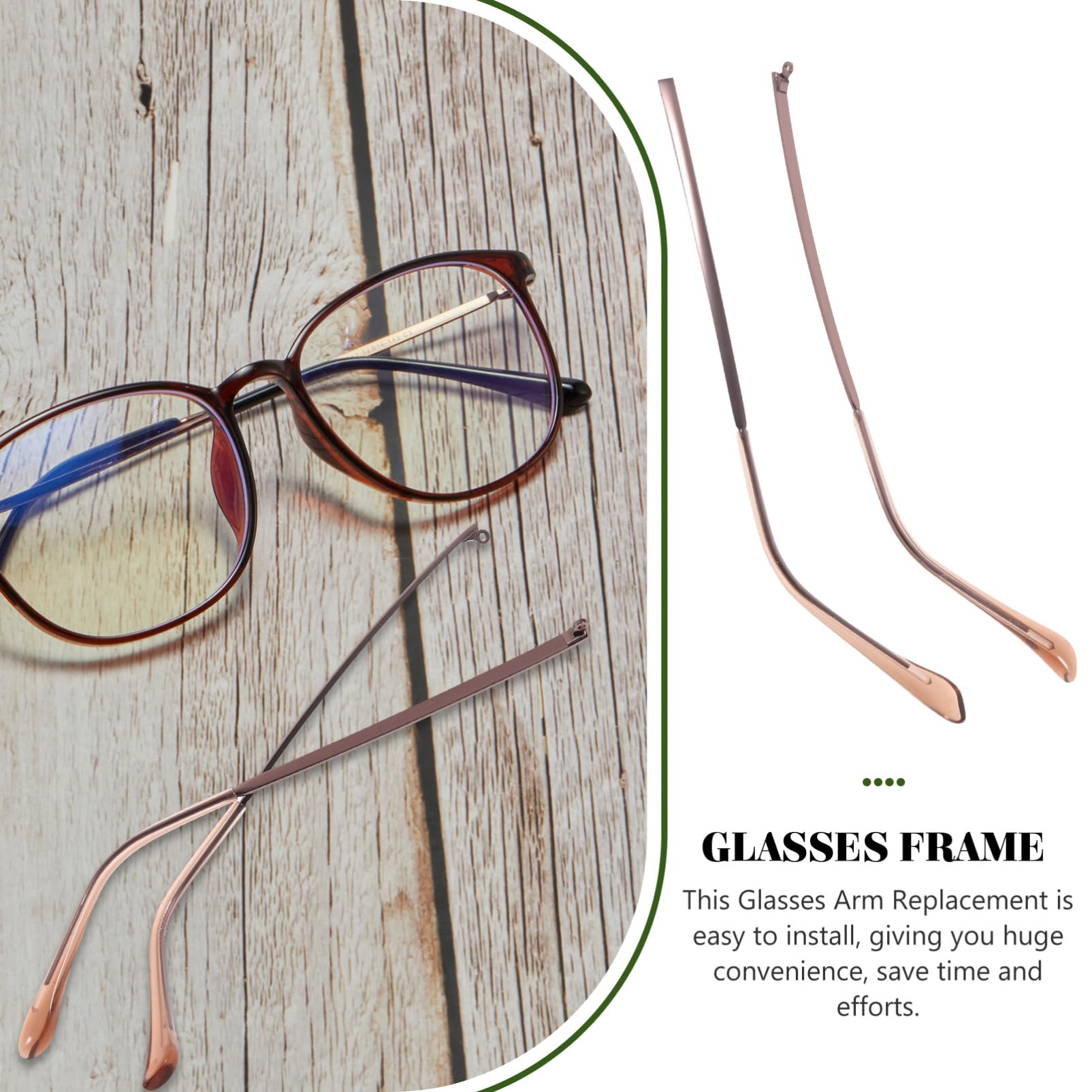 HOMSFOU 1 Pair Metal Glasses Replacement Arms - Durable Eyeglass Temple Legs for Men & Women - Perfect for Repairing Broken Frames at Home or Office