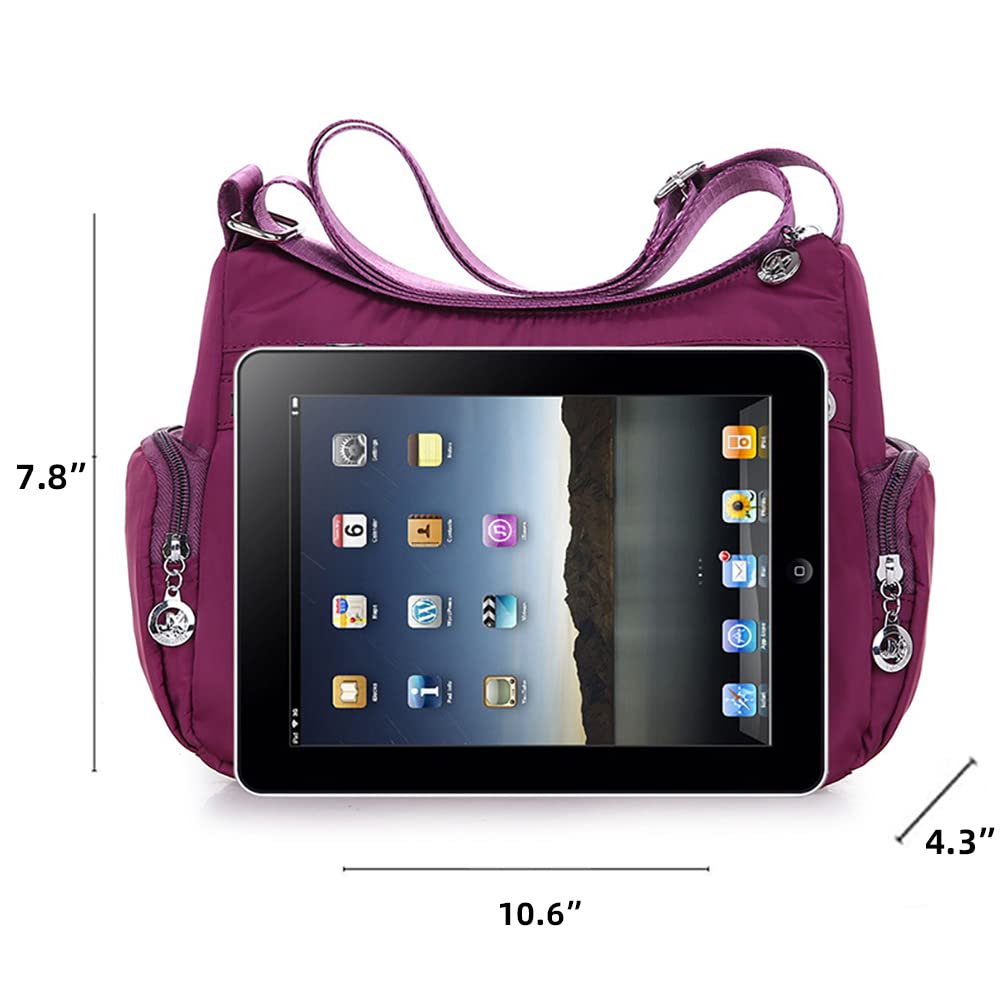 Mudono Women's Crossbody Bag - Nylon Shoulder Purse with Large Capacity | Lightweight Travel Messenger Satchel for Everyday Use, Commuting & Vacation
