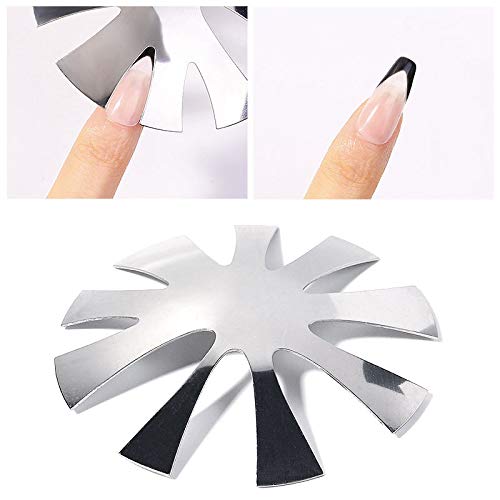 Professional Stainless Steel French Nail Cutter Kit - Almond Shape Smile Line Cutter & Acrylic Tip Plate for DIY Nail Art | Perfect for Home Manicures & Salon Use