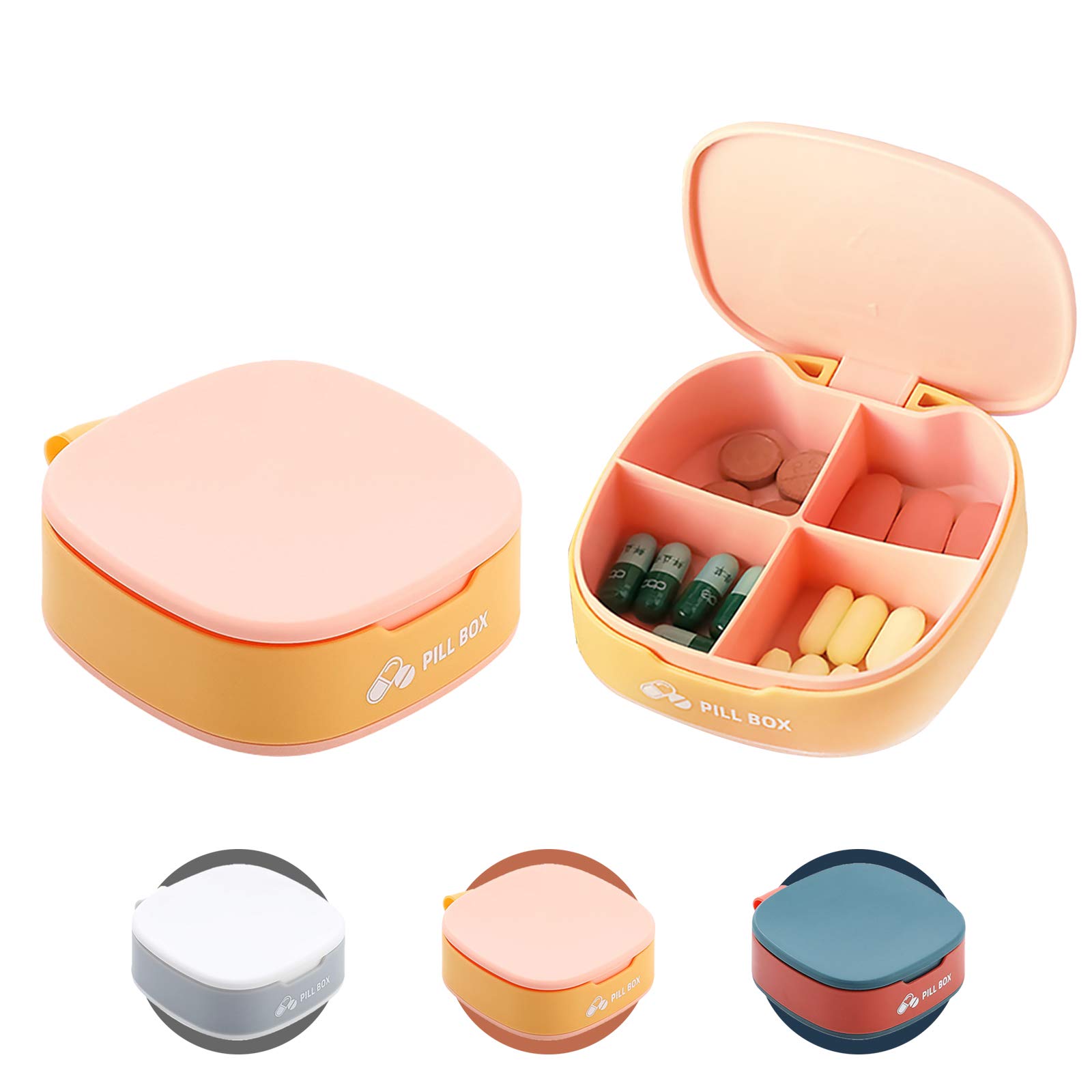 4 Times a Day Pill Organizer Box - Small Weekly Pill Case for Vitamins, Supplements & Medications (Pink, 1 Pack) | Perfect for Travel, Home & Daily Medication Management