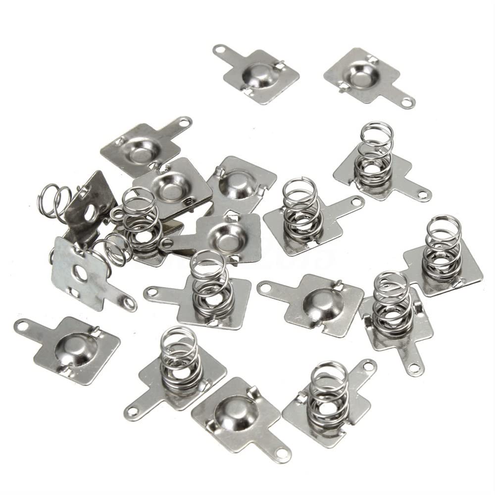 10 Pairs Silver Battery Spring Contact Plate Replacement 14.5x9mm for AA/AAA Batteries - DIY Electronics Repair Kit for Flashlights, Toys, and Remote Controls