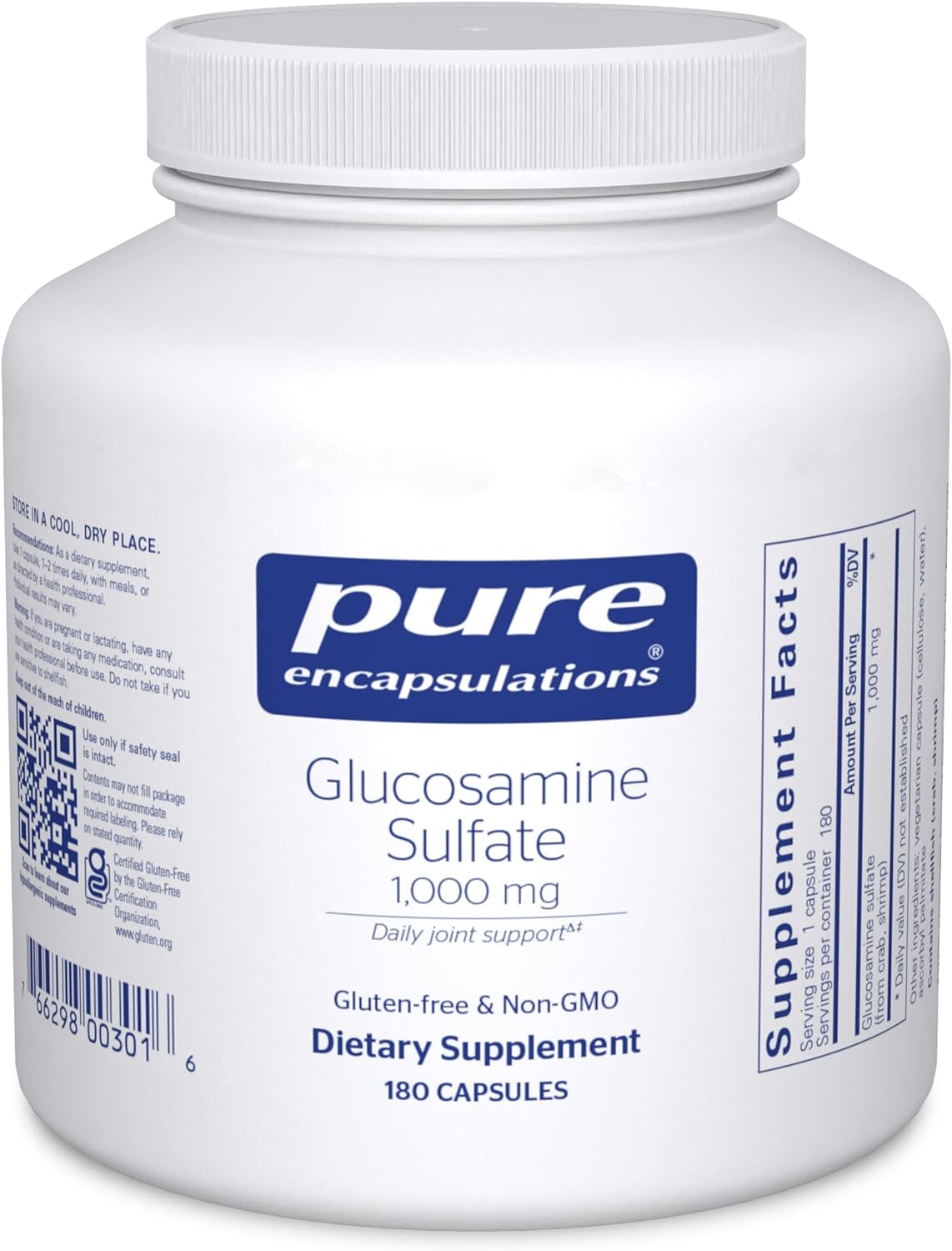 Pure Encapsulations Glucosamine Sulfate 1000mg - Premium Joint Support Supplement for Active Adults & Seniors | Supports Cartilage Health & Mobility | Ideal for Athletes, Fitness Enthusiasts & Aging Adults