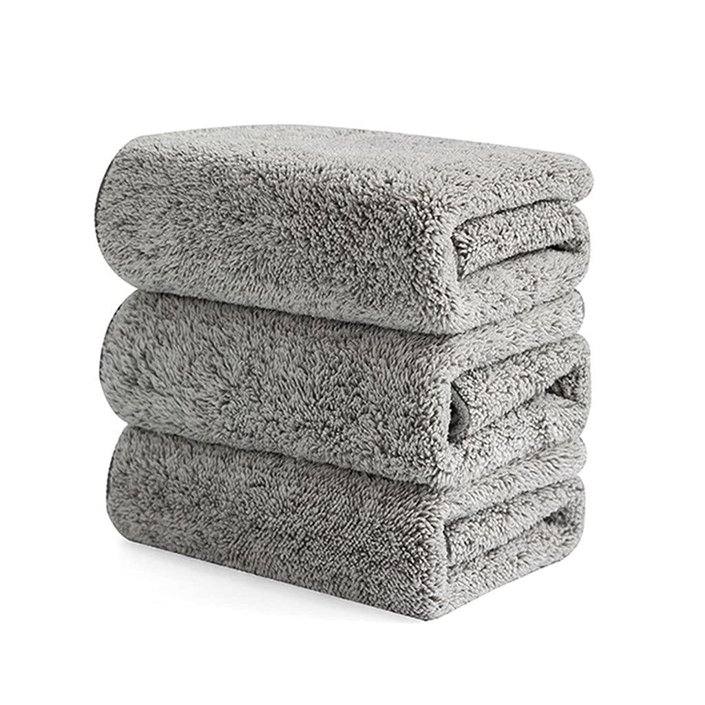 Premium Microfiber Kitchen Cleaning Cloths - Thickened Bamboo Charcoal Anti-Grease Dish Towels (3-Pack, Gray) - Super Absorbent for Dishwashing, Countertops & Stainless Steel Appliances