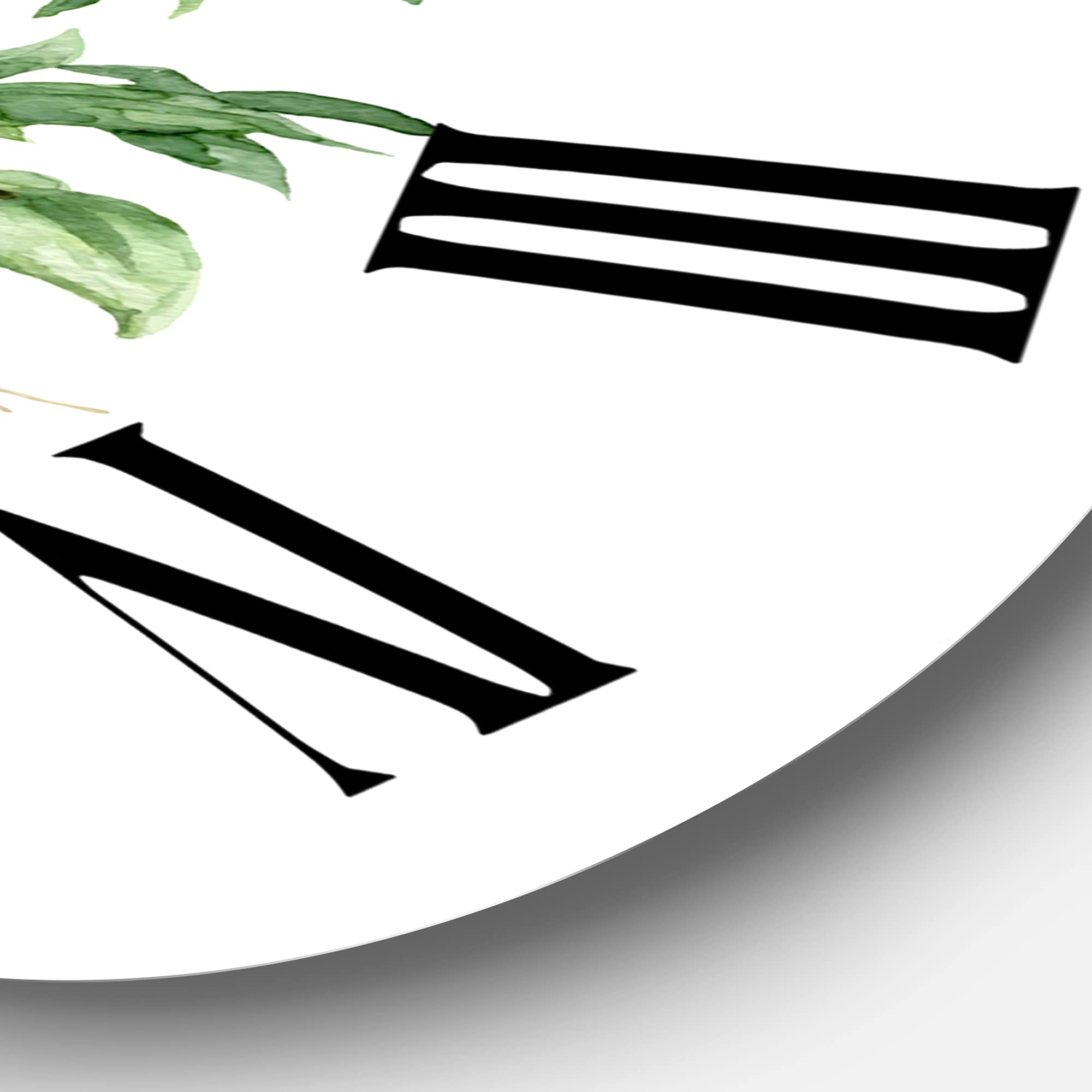 Large Floral & Botanical Wall Clock - Traditional 'Ficus Benjamina in Clay Flowerpot' Design for Home, Office & Living Room Decor | Perfect for Wall Decoration, Gift Idea & Interior Design