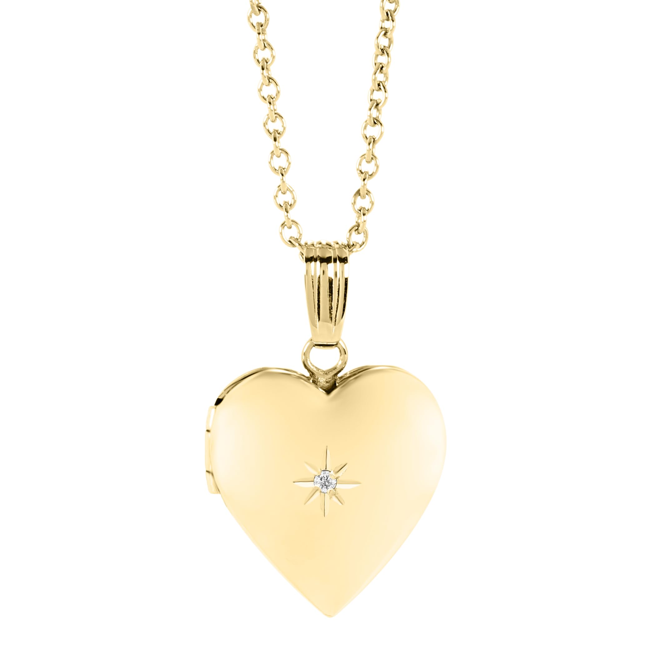 Amazon Essentials Girls Polished Locket Necklace - Elegant Silver Pendant Jewelry Gift for Teens & Kids - Perfect for Birthdays, Holidays & Special Occasions
