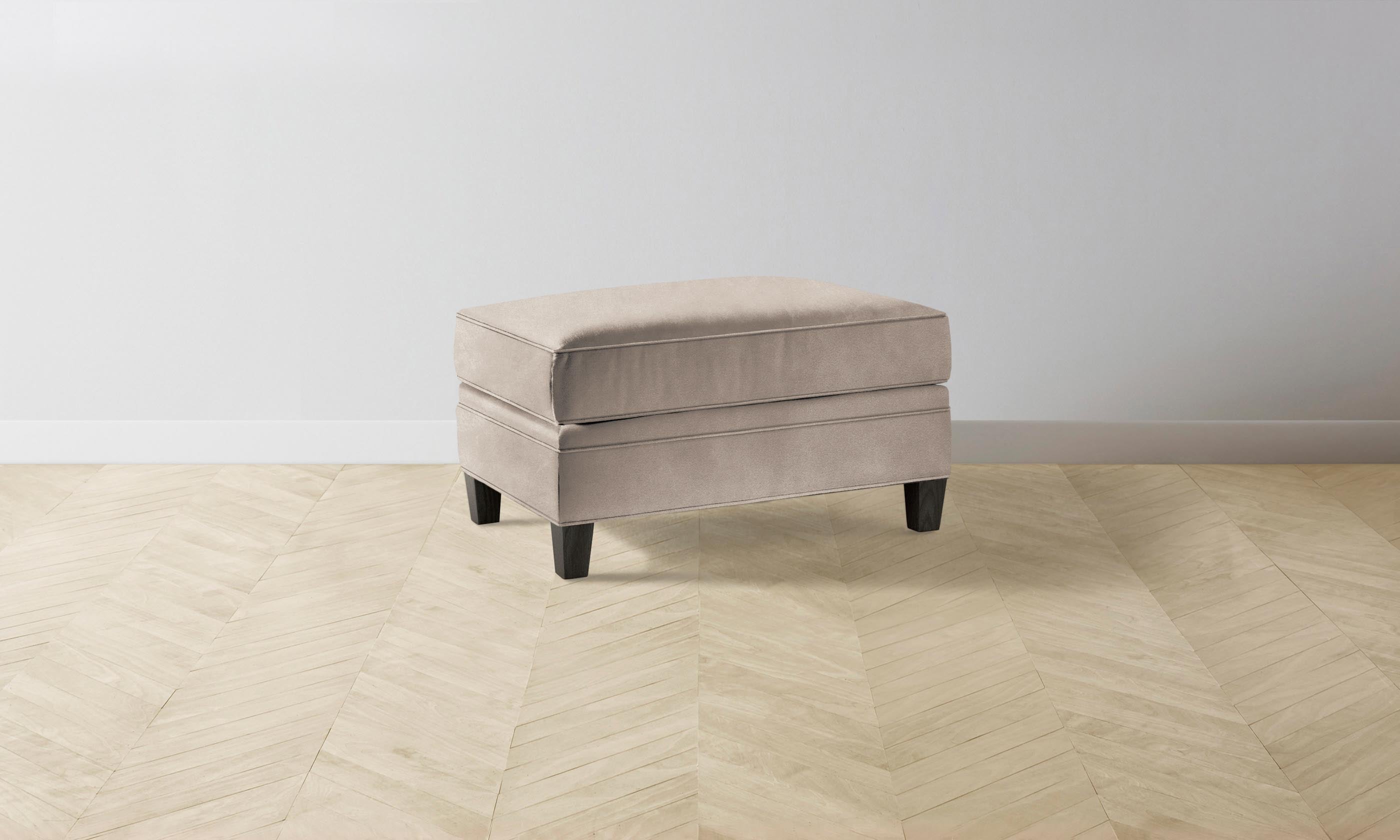 Premium Carmine Ottoman with Nubuck Leather Upholstery - Luxurious Fawn Color Footrest for Living Room, Bedroom & Office Decor