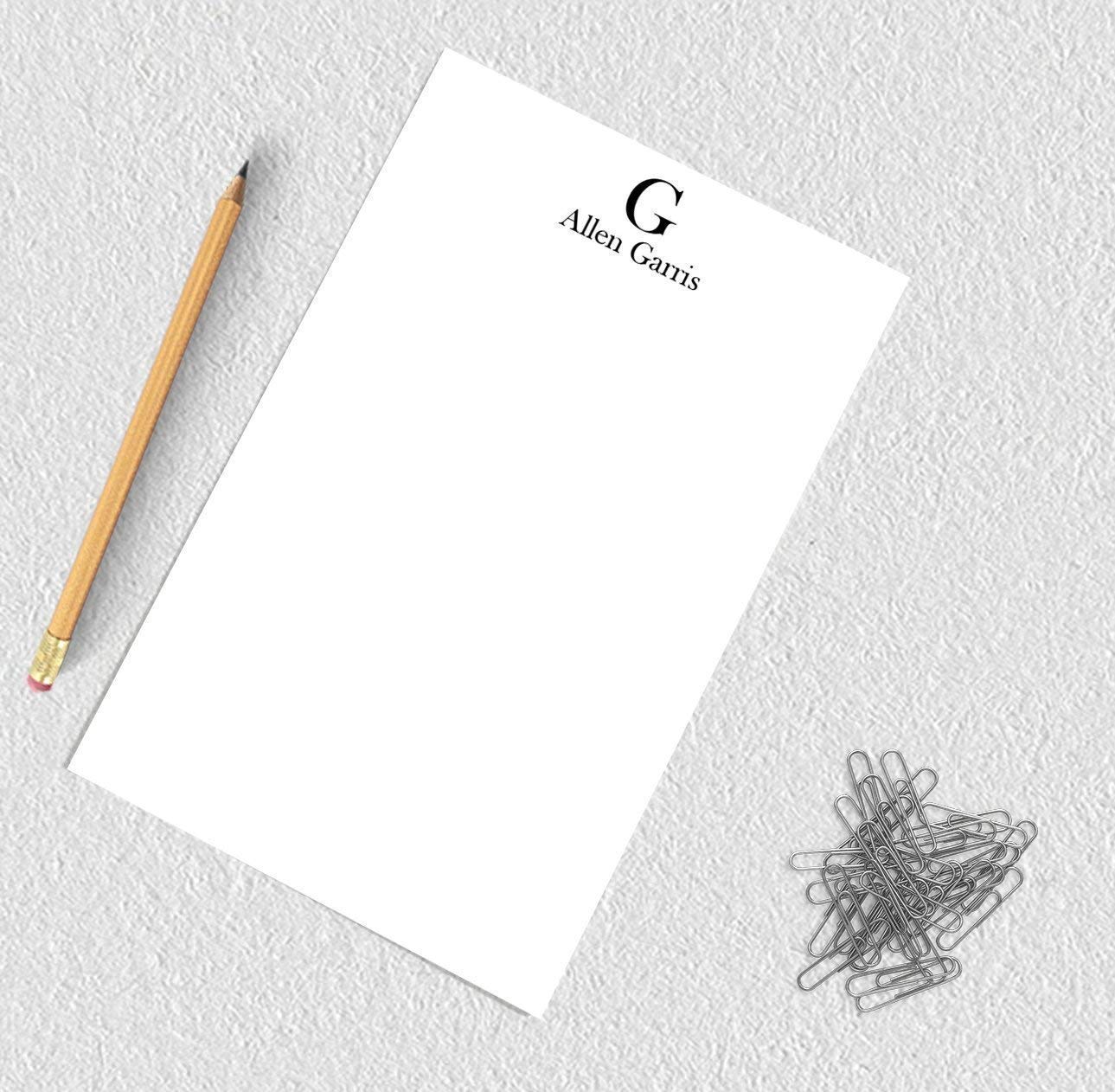 Personalized Monogram Notepad Set - Custom Initials, 50 Sheets, 5.5x8.5 Inches - Perfect for Office, School & Thoughtful Gift Giving