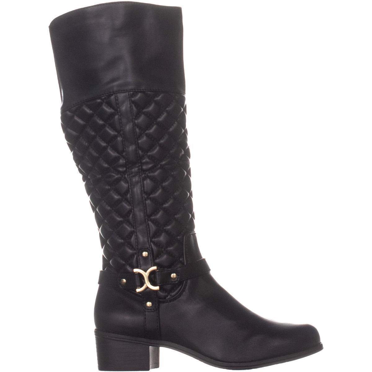 Charter Club Women's Helen Knee-High Faux Leather Riding Boots - Stylish & Comfortable Winter Fashion for Casual Outfits & Office Wear