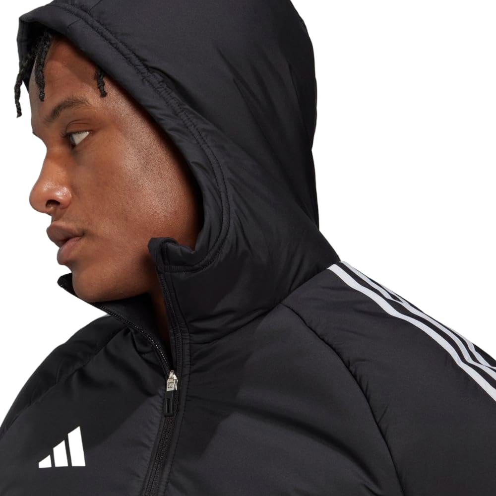 adidas Men's Essentials Insulated Hooded Jacket - Warm Winter Coat for Outdoor Sports & Casual Wear | Water-Resistant Fleece-Lined Hoodie for Running, Hiking & Daily Activities