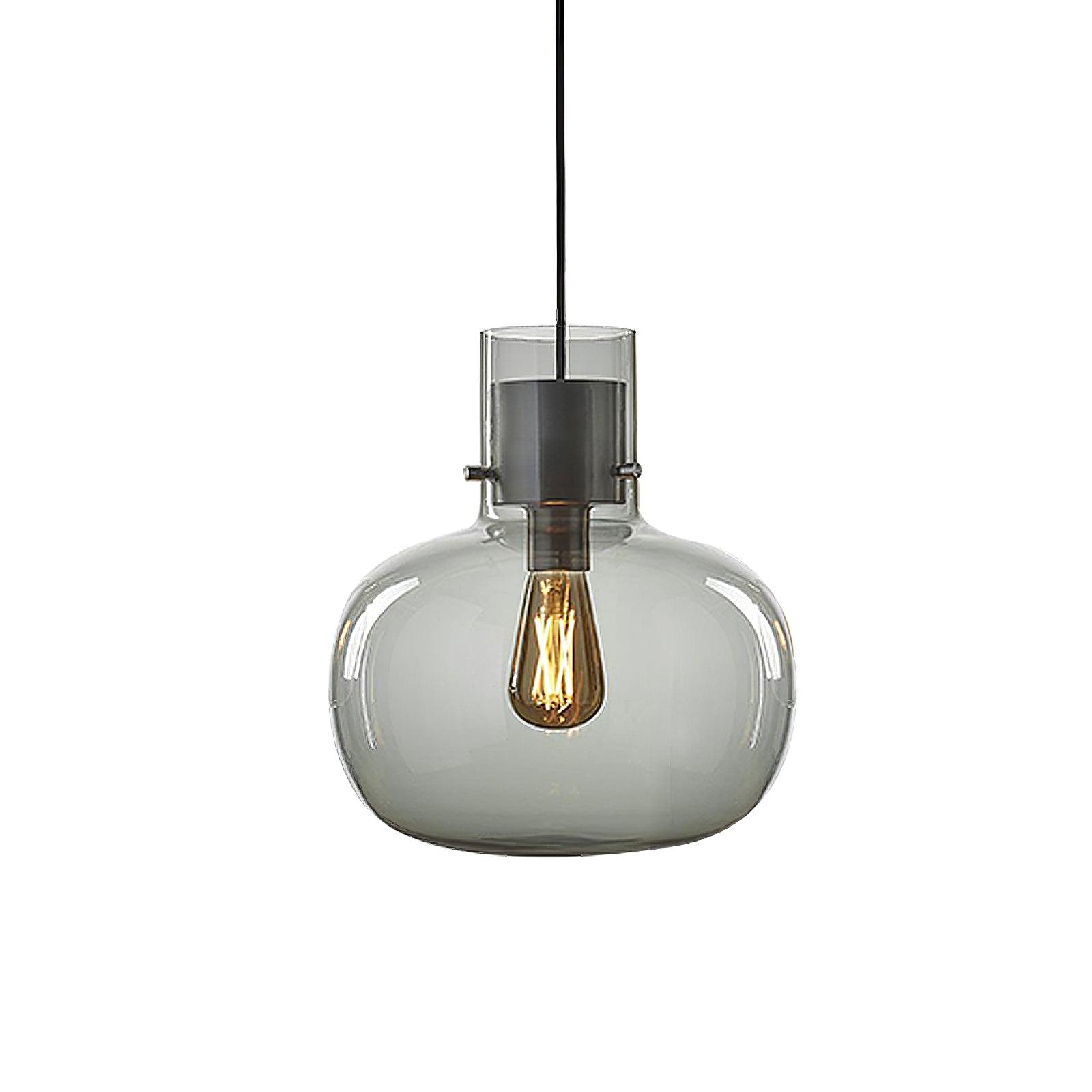 Cambre Glass Pendant Light - Modern Hanging Fixture for Kitchen Island, Dining Room & Bedroom Lighting - Dimmable LED Chandelier with Clear Glass Shade