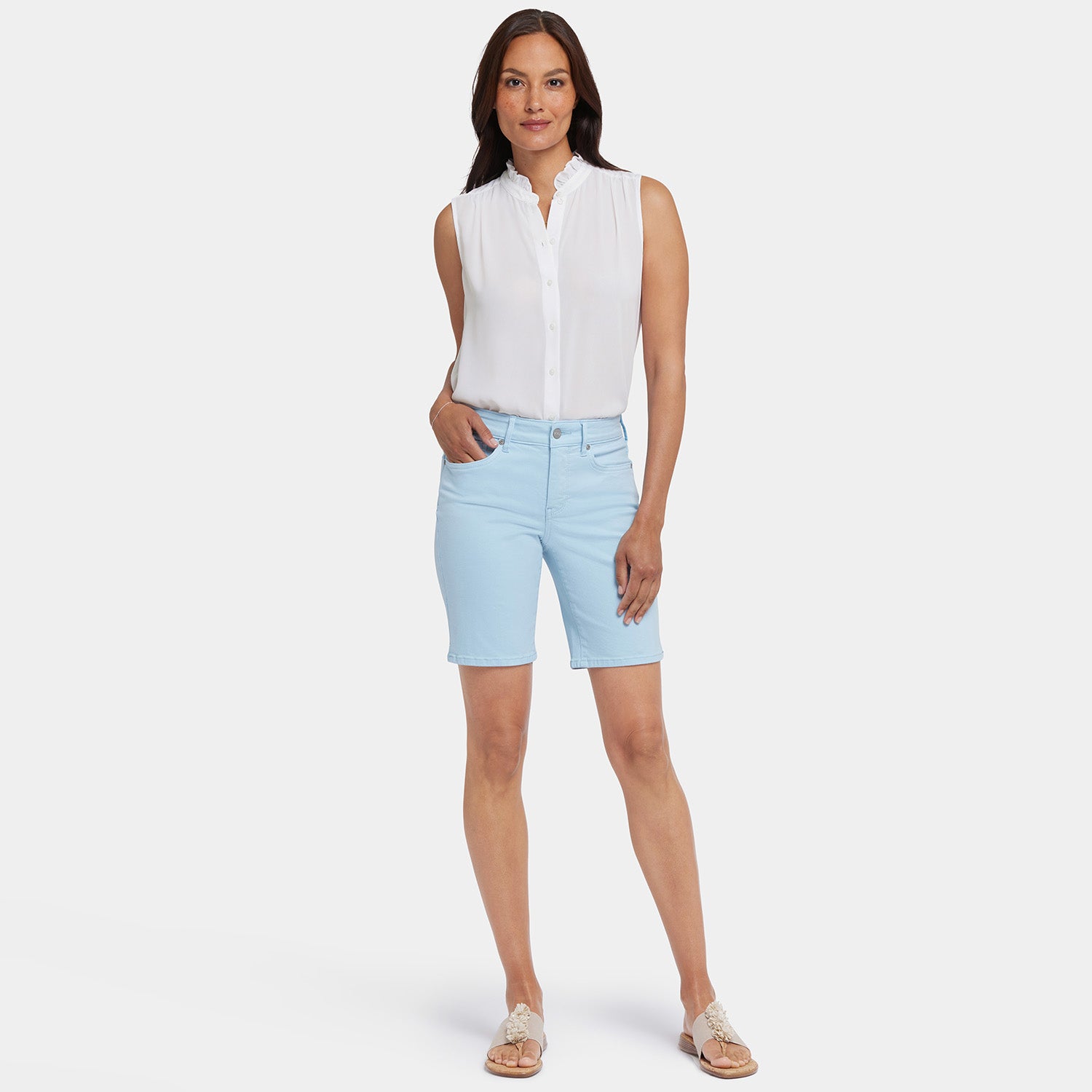 Ella Women's High Waisted Denim Shorts - Comfortable Stretch Jeans for Summer | Perfect for Beach, Pool, and Casual Outings