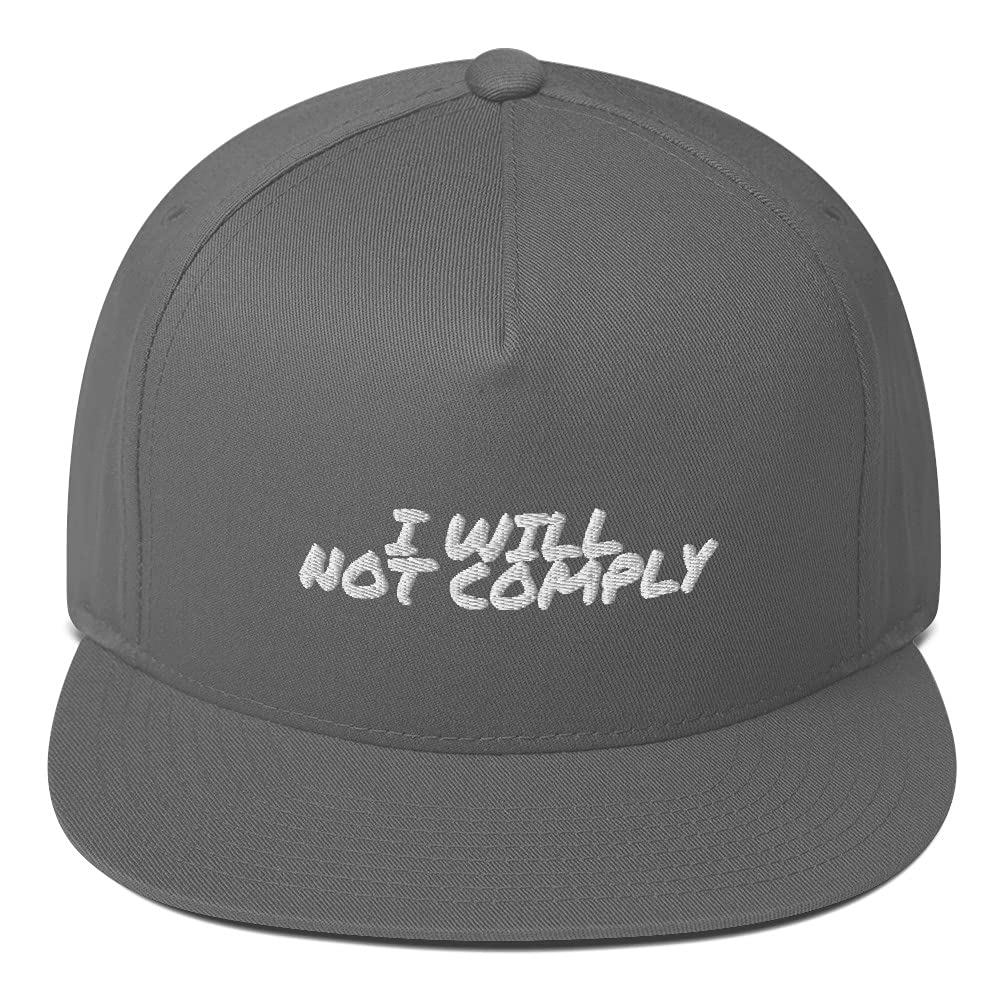 I Will Not Comply Hat - Conservative Flat Bill Baseball Cap for Men | Patriotic Political Statement Accessory for Rallies & Outdoor Events