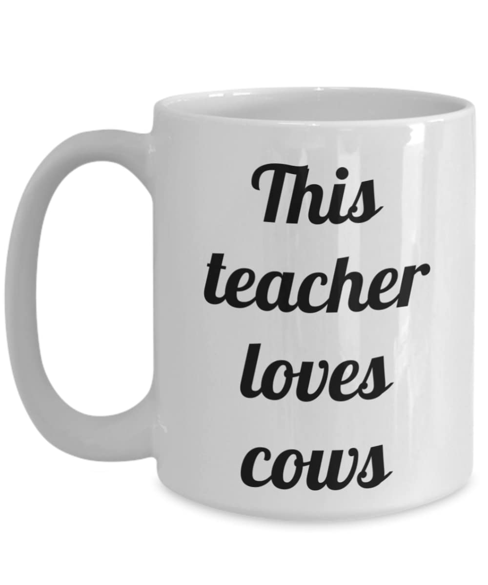 15 oz Cow Mug - Perfect Gift for Teachers & Cow Lovers
