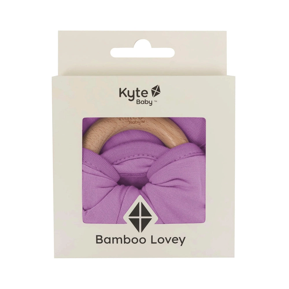Kyte Baby Lovey Blanket with Removable Wooden Teething Ring - Soft Organic Cotton Security Blanket for Infants & Toddlers - Perfect for Soothing, Teething Relief and Bedtime Comfort