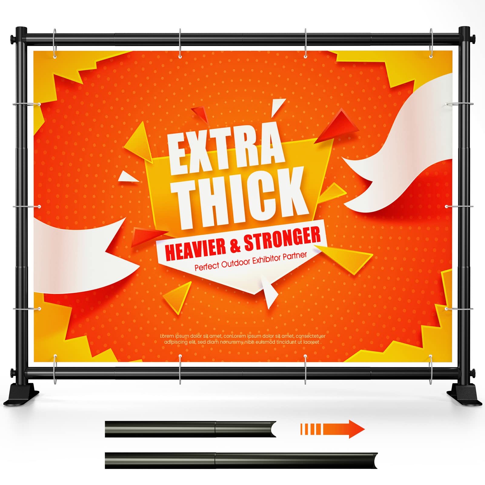 SunyesYo Adjustable Backdrop Banner Stand - Portable Display Stand for Trade Shows, Events & Photo Backdrops | Perfect for Exhibitions, Retail Displays & Professional Photography