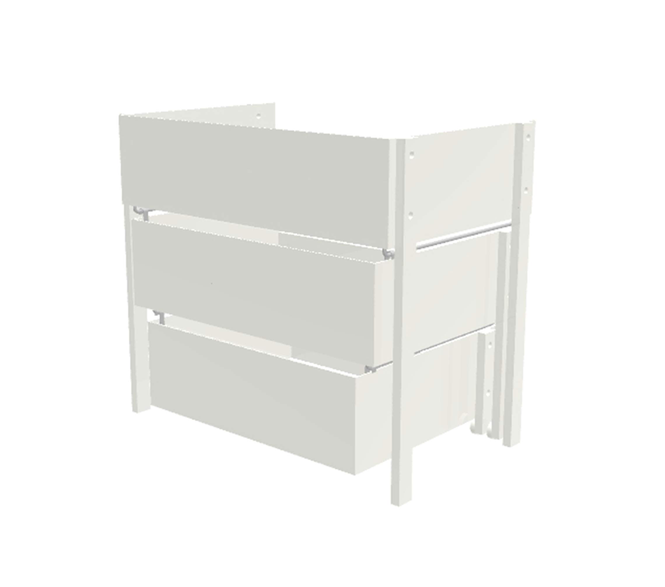 FixtureDisplays® 3-Tier Drawer Organizer - 16 x 14 x 10 Inches White Plastic Storage Bins for Desk, Kitchen & Bathroom Organization - Stackable Tabletop Organizer for Office Supplies, Makeup & Utensils
