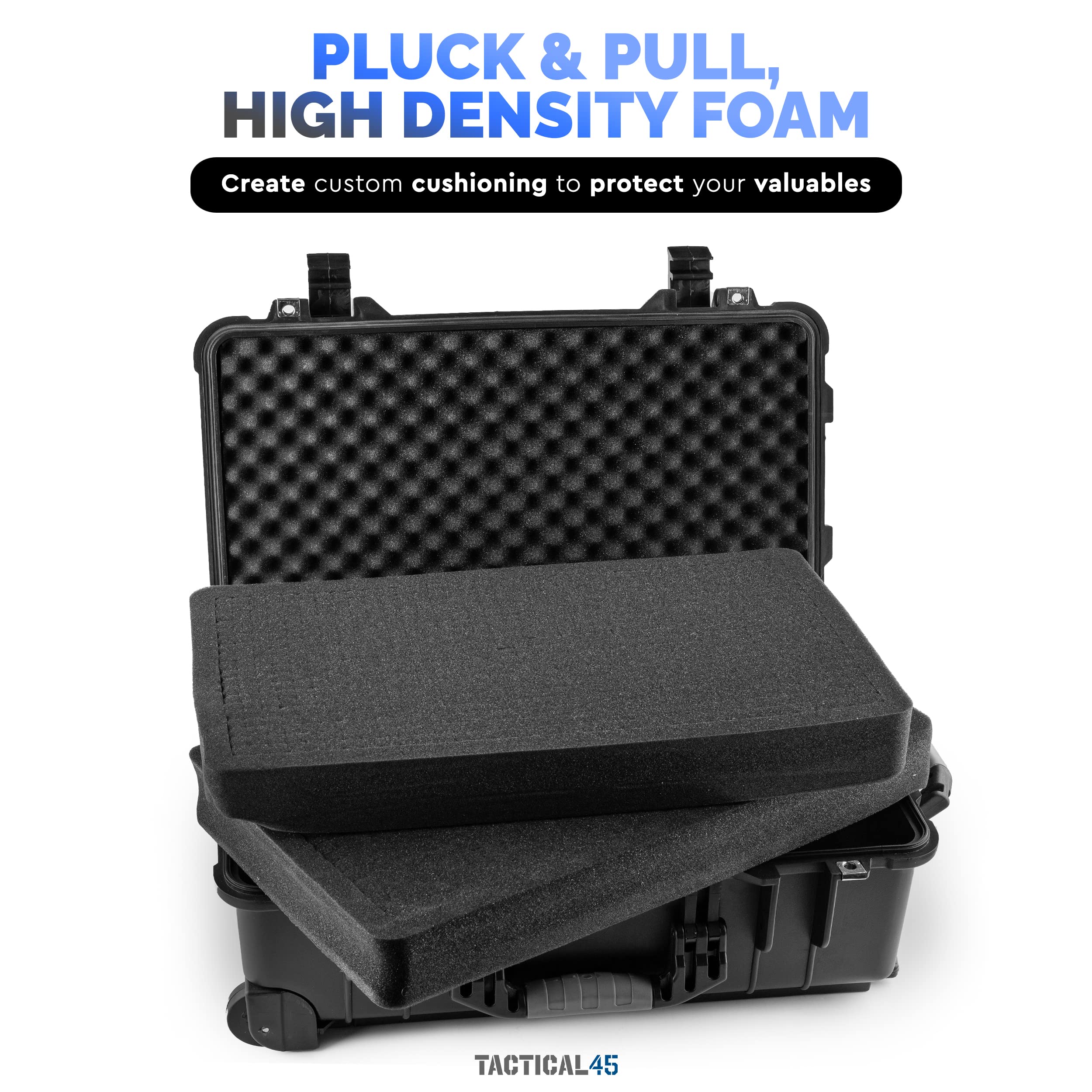 22.4 x 14 x 9.4in Waterproof Wheeled Hard Case with Customizable Foam Padding - Protective Storage for Rifles, Cameras, Drones & Electronics | Perfect for Travel, Outdoor Adventures & Equipment Transport