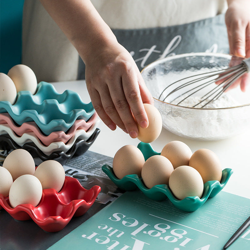 Premium Ceramic Egg Holder - Elegant Countertop Organizer for Fresh Eggs | Perfect for Kitchen, Dining Room, or Farmhouse Decor