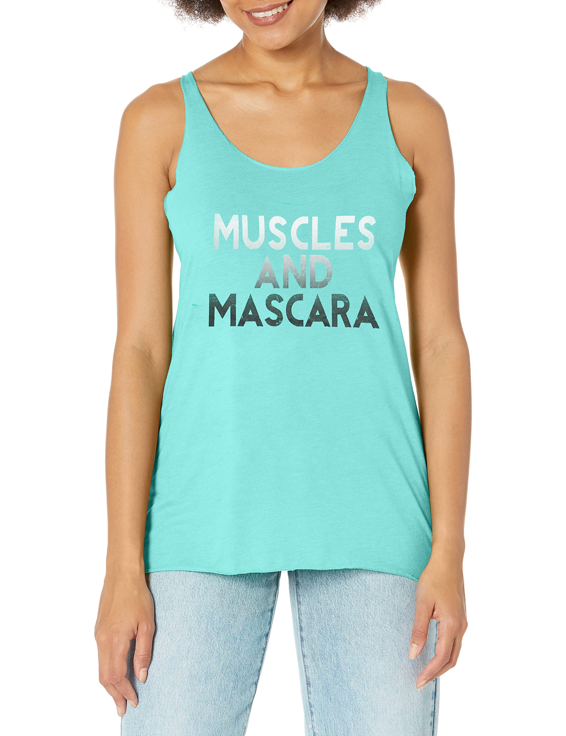 Women's Chin Up Mascara Racerback Tank Top - Workout & Gym Essential for Yoga, Running & Fitness Training