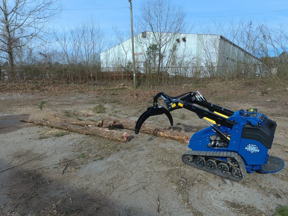 Blue Diamond Mini Log Grapple - Heavy Duty Skid Steer Attachment for Forestry, Landscaping & Firewood Processing | Perfect for Logging, Tree Removal & Property Cleanup