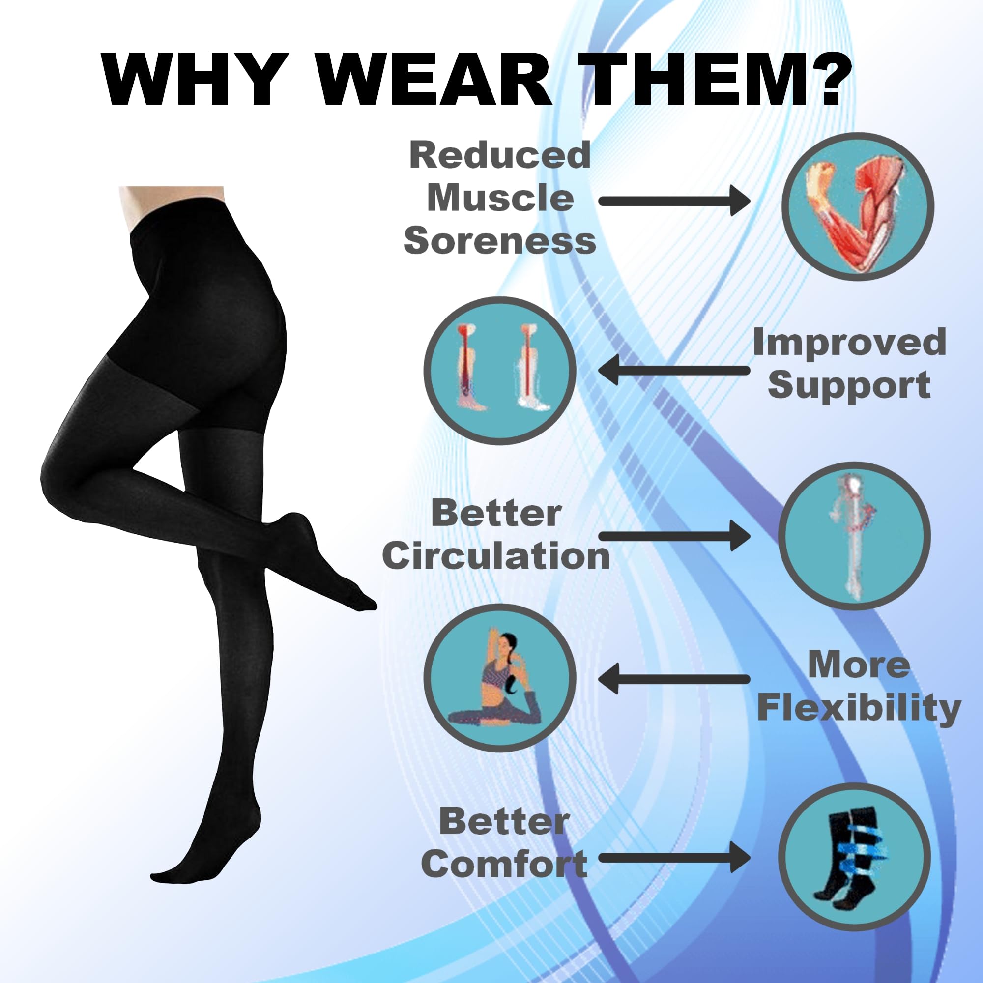 Butterfly Hosiery Women's Plus Size Queen Mild Compression Microfiber Pantyhose - Comfortable & Breathable Tights for Work, Travel & Everyday Wear
