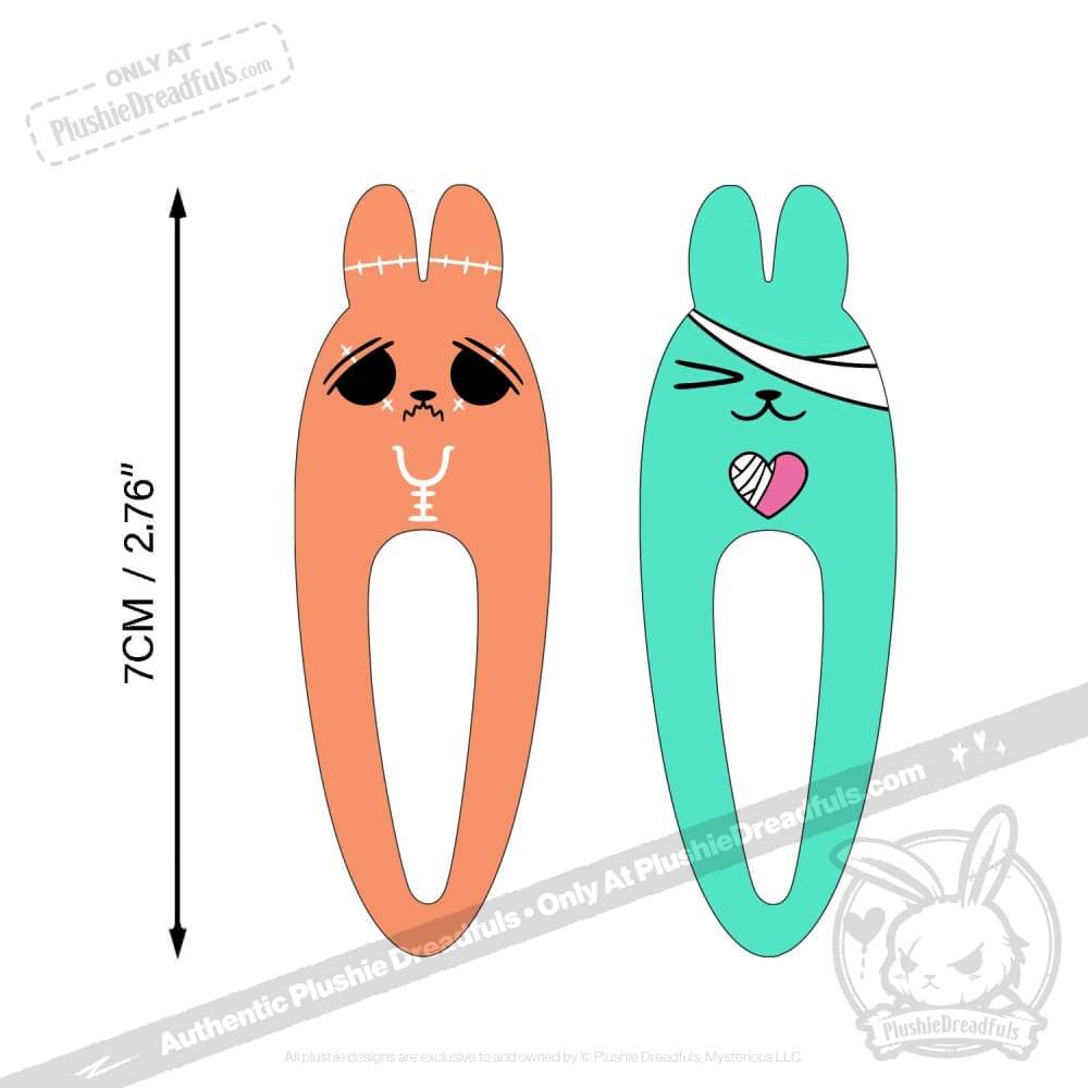 Plushie Dreadfuls Anxiety Ouchie Hair Clip Set - Cute Mental Health Awareness Hair Accessories for Women & Teens - Perfect for School, Work, and Everyday Wear