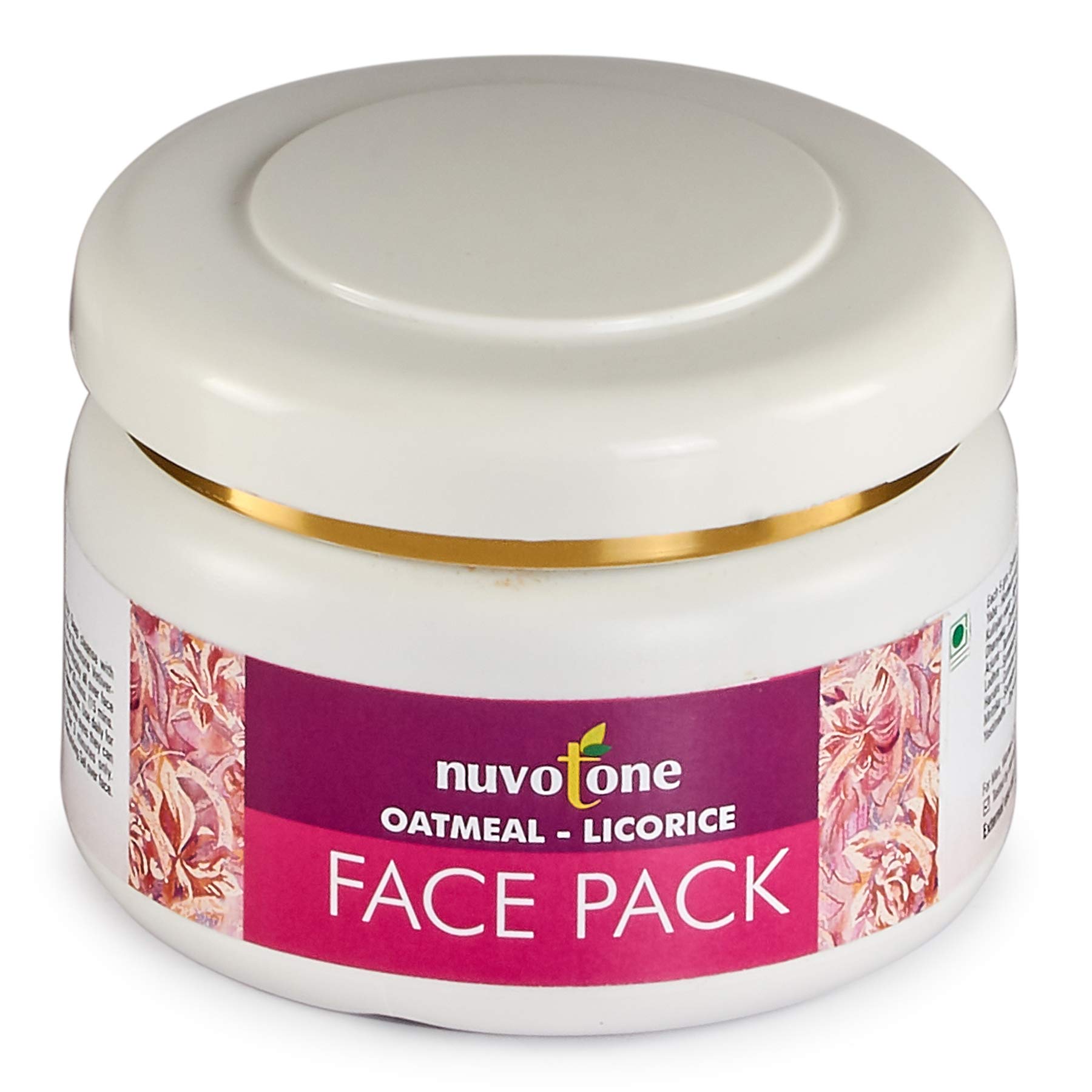 Nuvotone Oatmeal & Licorice Face Pack Powder with Red Sandalwood - Brightening Treatment for Pigmentation & Glowing Skin | Face Mask for Men & Women (60g) | Perfect for Daily Skincare Routine & Spa Treatments