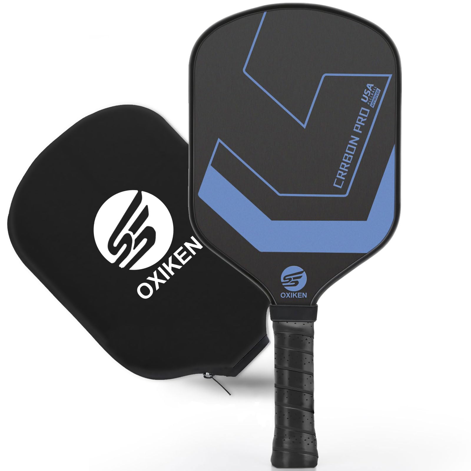 OXIKEN 10/13/16 mm USAPA Approved Pickleball Paddles - T700 Carbon Fiber Surface, Honeycomb Core, High Grit for Maximum Spin, 5.5