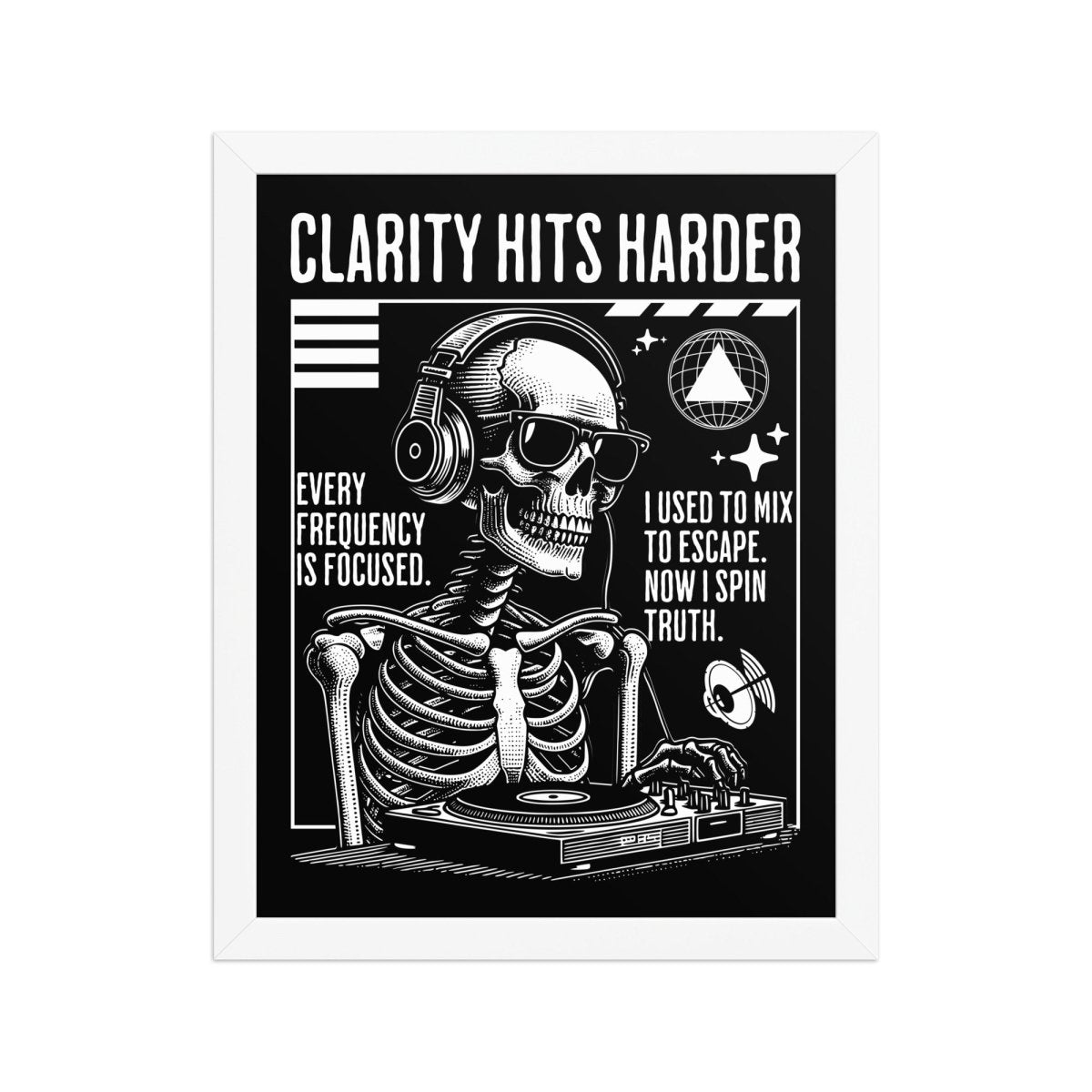 Clarity Hits Harder - Premium Framed Art Print for Wall Decor | Modern Home & Office Artwork | Perfect for Living Room, Bedroom or Gift