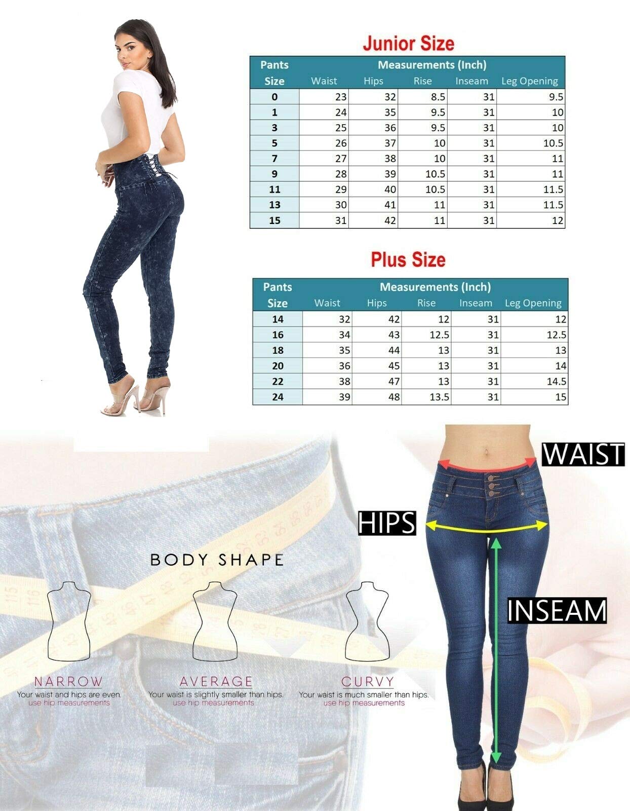 Colombian Butt Lifting Jeans for Women - High Waisted Skinny Stretch Denim Pants | Perfect for Night Out, Date Night & Body Shaping