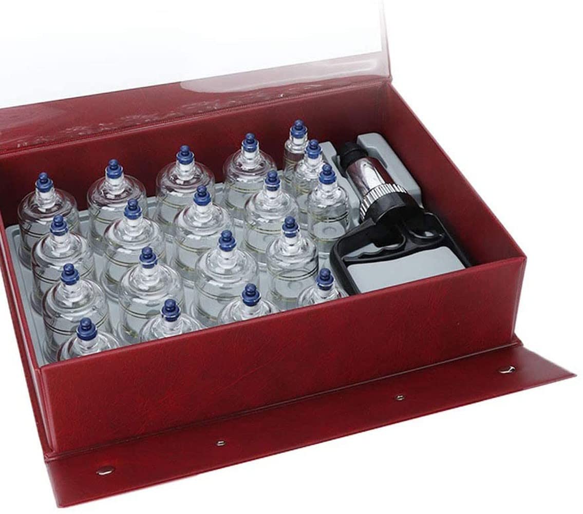 Vacuum Cupping Therapy Set - 19pcs Glass Cupping Cups with Suction Massage Tools for Pain Relief, Detox & Relaxation - Professional Cupping Kit for Home Use, Spa & Wellness Therapy