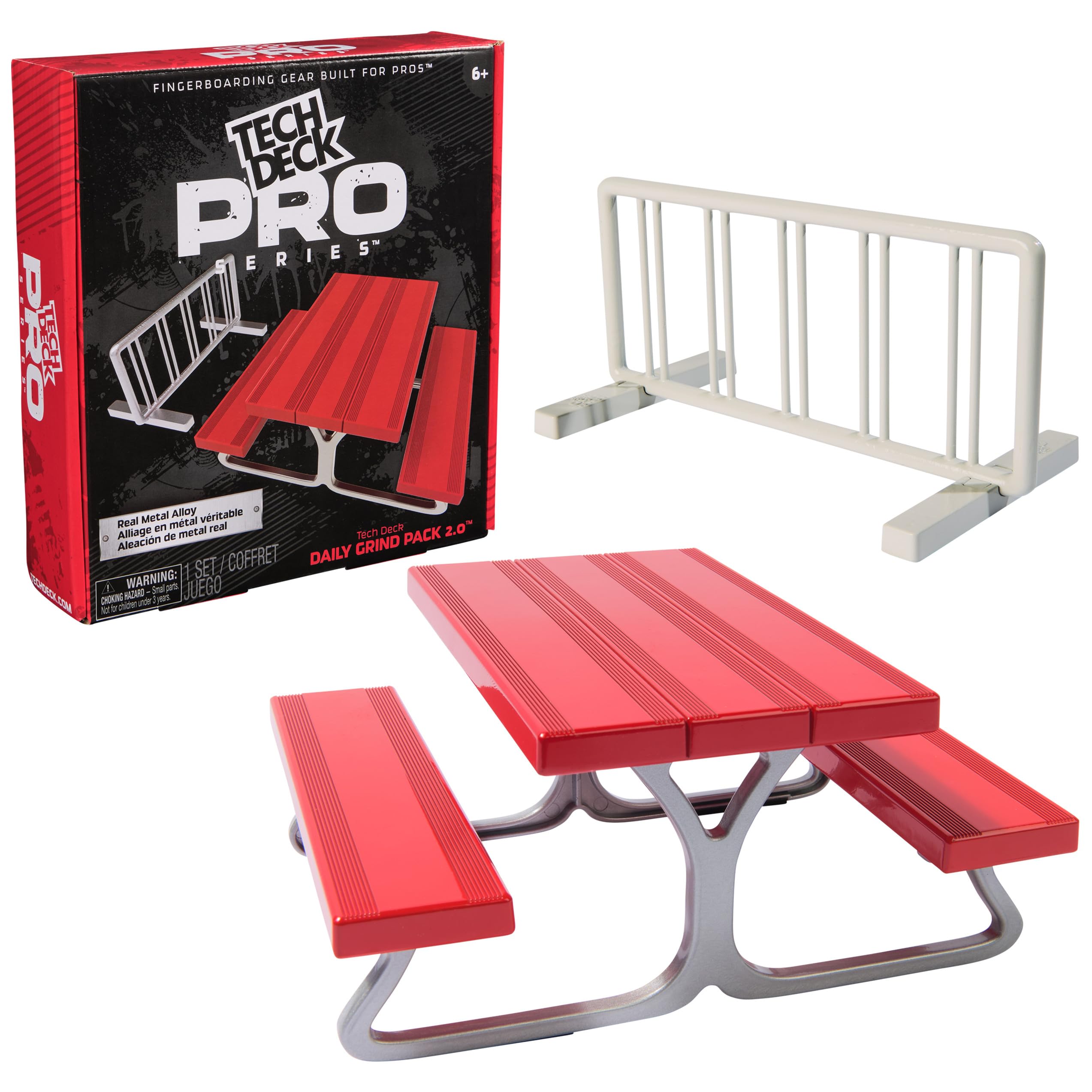 Tech Deck Pro Series Daily Grind Pack 2.0 - Complete Finger Skateboard Set with Picnic Table & Bike Rack | Mini Skateboard Toys for Boys & Girls Ages 6+ | Perfect for Indoor Play, Desk Fun & Fingerboard Tricks