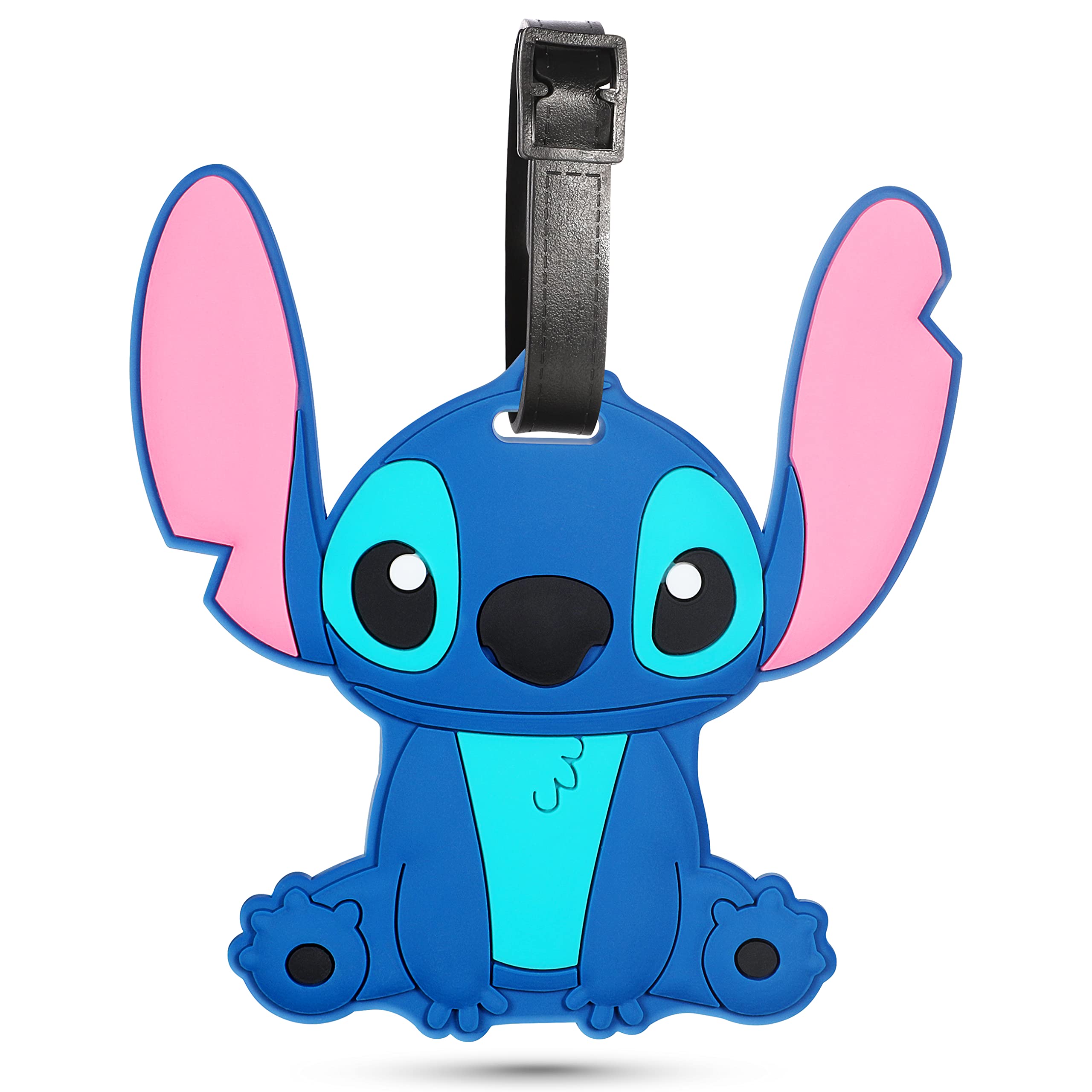 **Cute Kawaii Cartoon Silicone Luggage Tags for Suitcases - Large Durable Name ID Tags for Travel Bags (Dark Blue) - Perfect for Kids, Women, Girls & Men - Ideal for Airports, Vacations & Business Trips**