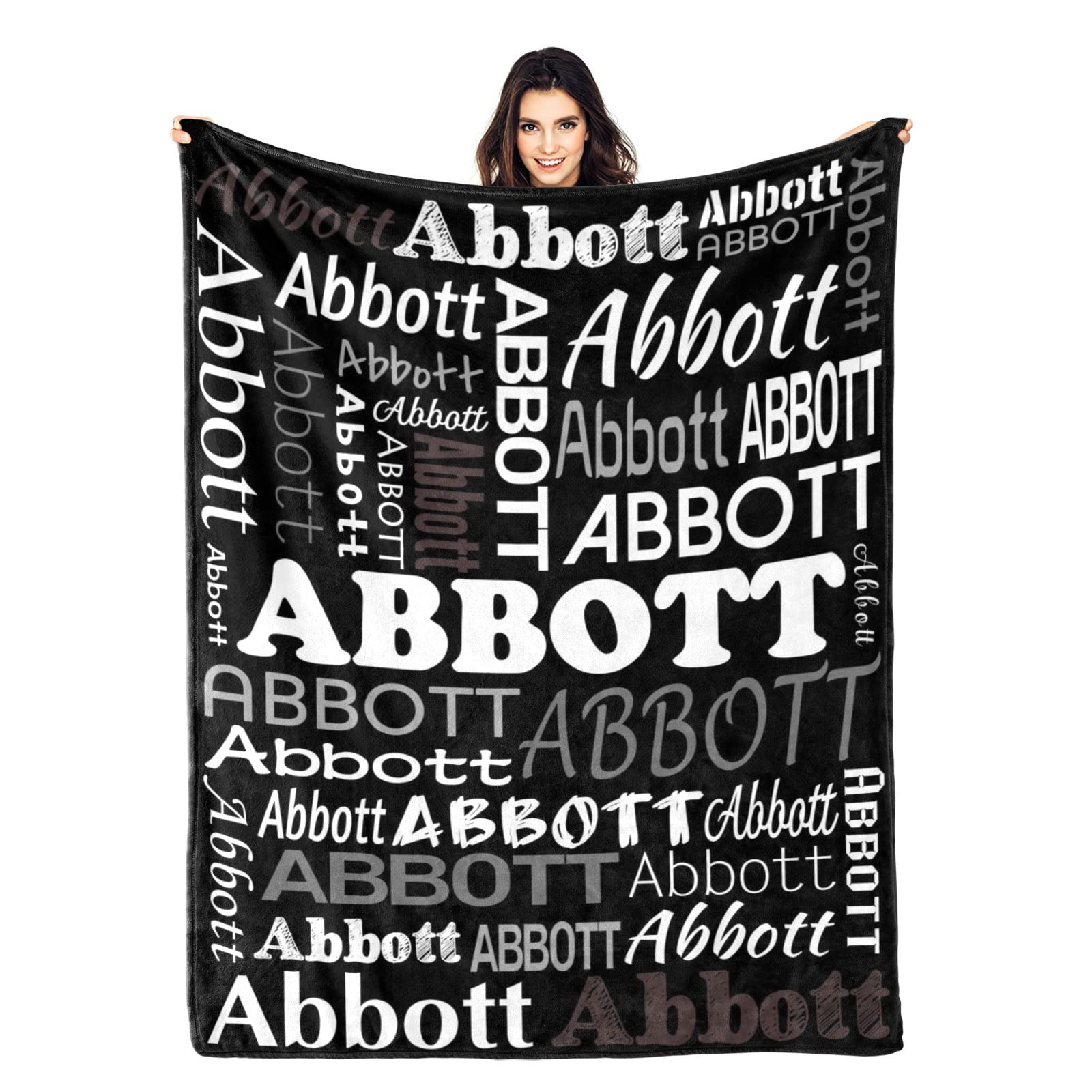 Personalized Monogram Blanket with Name - Custom Throw Blanket for Baby, Kids, Men & Women - Unique Birthday, Valentine's & Christmas Gifts - Cozy Home Decor, Nursery Essential & Thoughtful Present