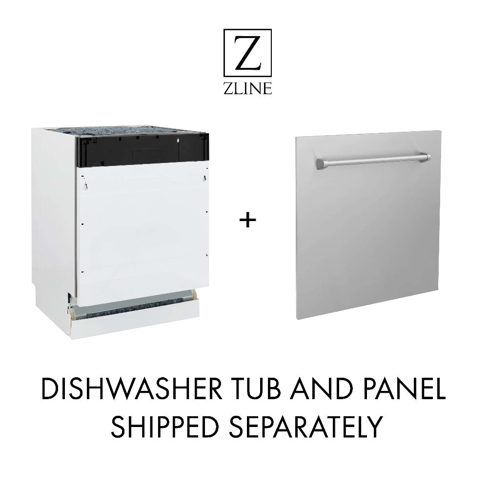 ZLINE Autograph Edition 24 Inch Built-In Dishwasher - Tallac Series with 3rd Rack, Top Control Panel, Satin Stainless Steel & Polished Gold Handle, Ultra Quiet 51dBa (DWVZ SN 24 G) - Perfect for Modern Kitchens, Luxury Homes & Open-Concept Living Spaces