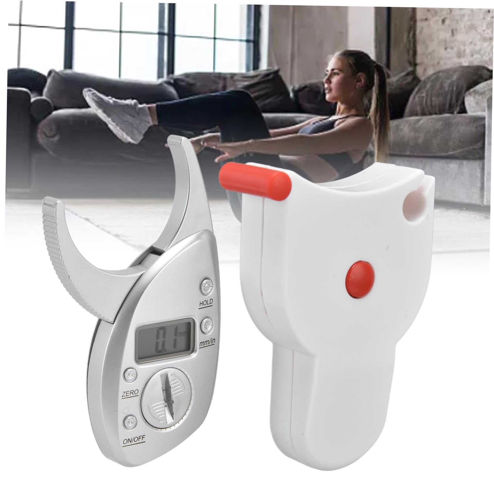 Premium Digital Body Fat Caliper & Measuring Tape Kit - ABS Fitness Measurement Tool with LCD Display for Accurate Body Fat Percentage, BMI & Weight Tracking - Ideal for Home Gym, Personal Trainers & Health Enthusiasts
