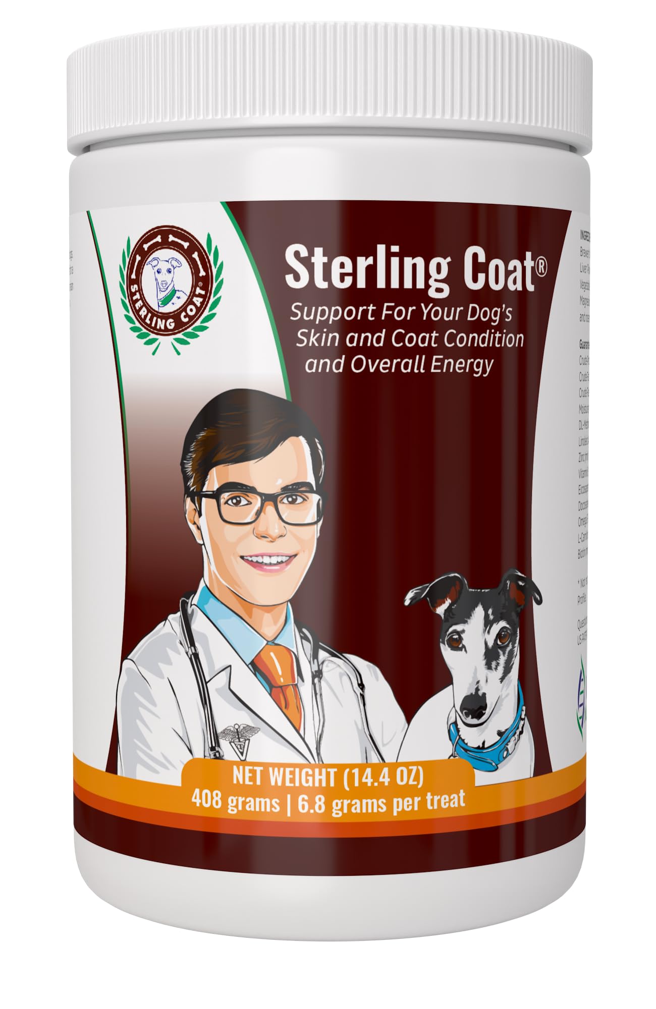 Sterling Coat Dog Skin & Coat Treatment - Soothes Itching, Dryness & Allergies - for Dogs with Sensitive Skin - Perfect for Grooming & Allergy Relief