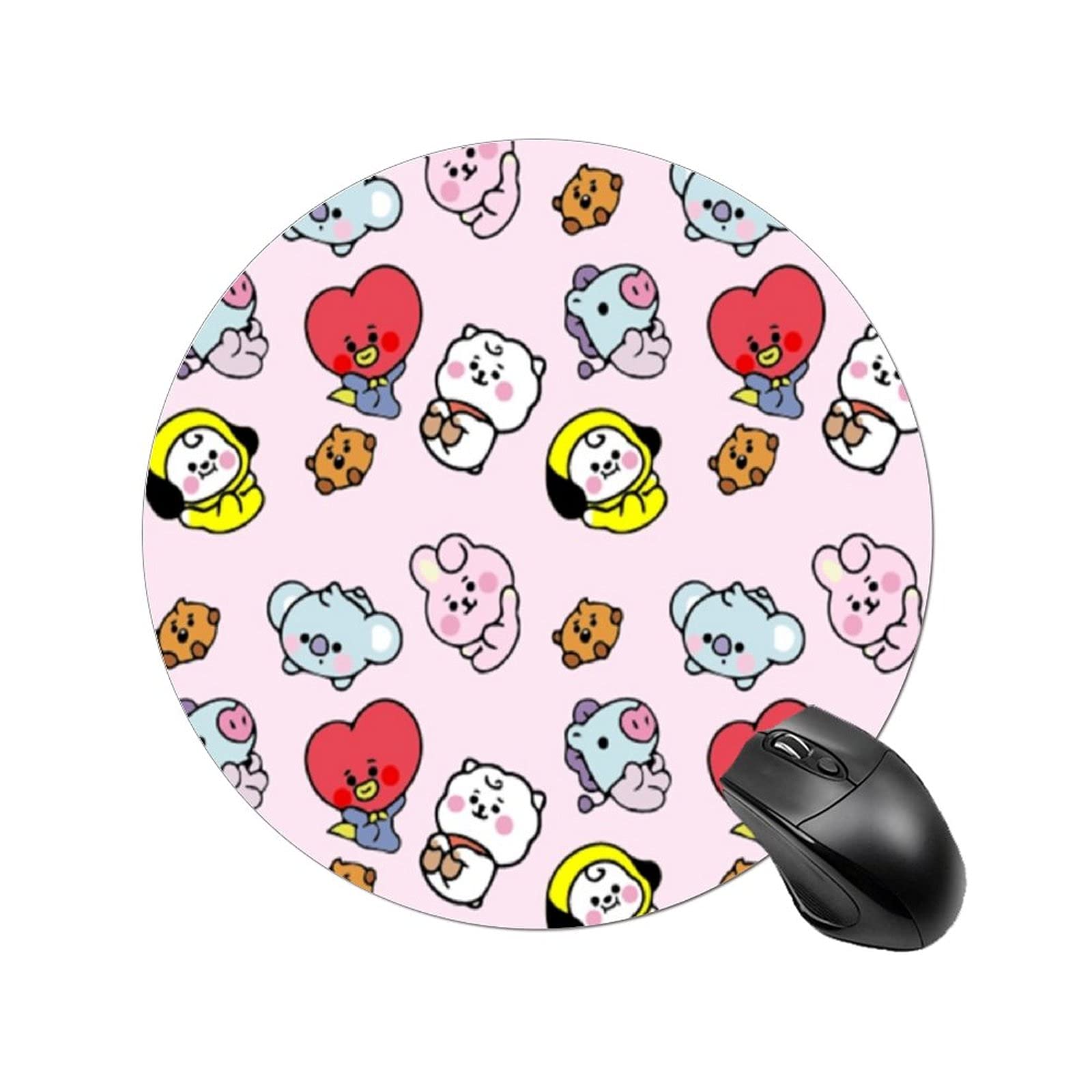 Anime Round Non-Slip Rubber Gaming Mouse Pad with Lock-Edge Design for PC, Laptop, Office & Home Use - Perfect for Work, Gaming & Computer Accessories
