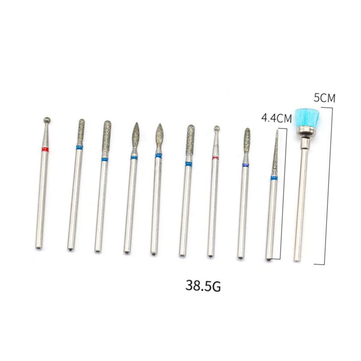 Professional 10-Piece Minkissy Nail Drill Bits Set - Silver Steel Manicure Grinding Heads for Acrylic, Gel & Natural Nails - Perfect for Salon & Home Nail Care