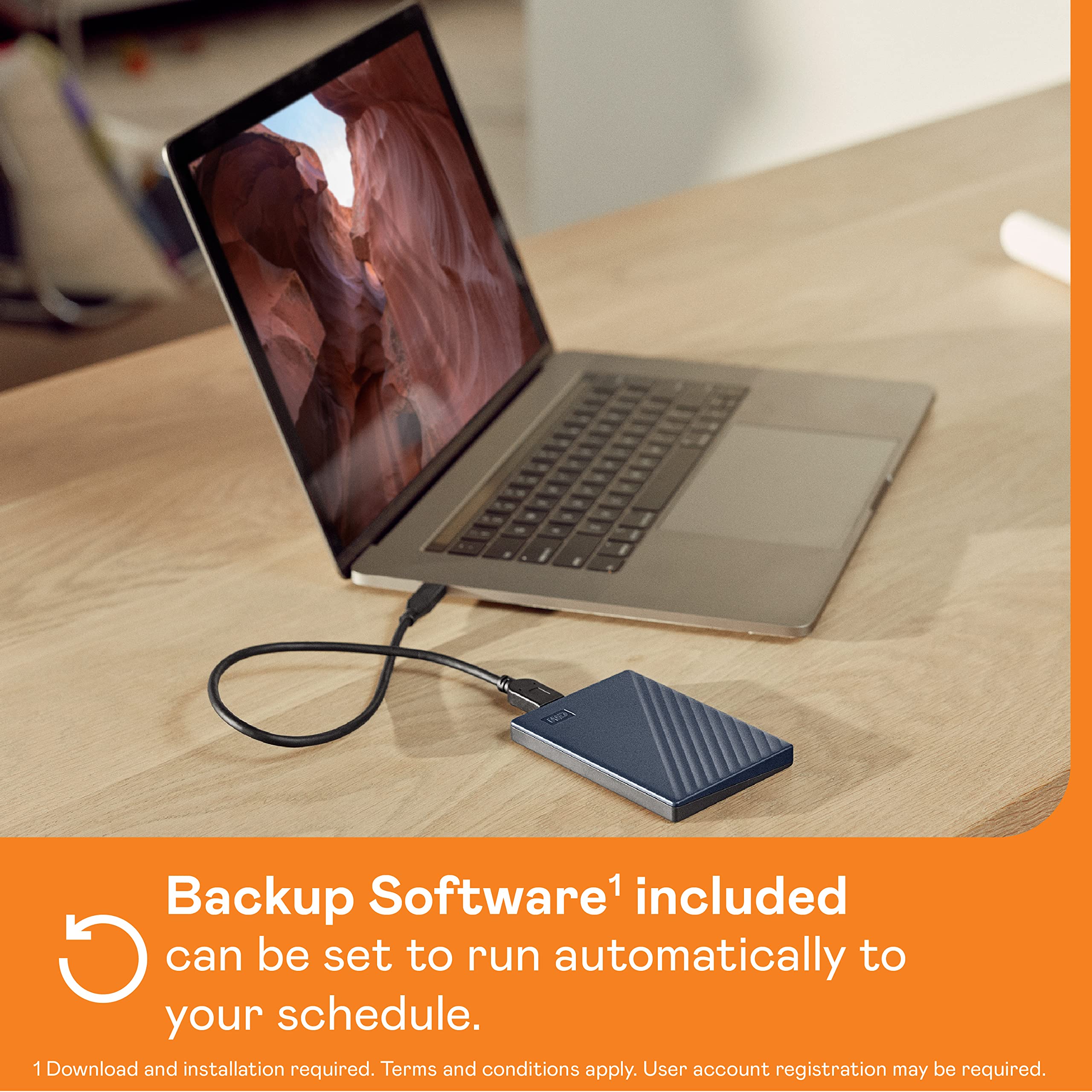 WD 6TB My Passport for Mac External Hard Drive - Navy Blue, Portable USB 3.1/USB 3.0 HDD with Backup Software & Password Protection (WDBK6C0060BBL-WESN) - Perfect for Mac Users, Data Backup, File Storage & Travel Use